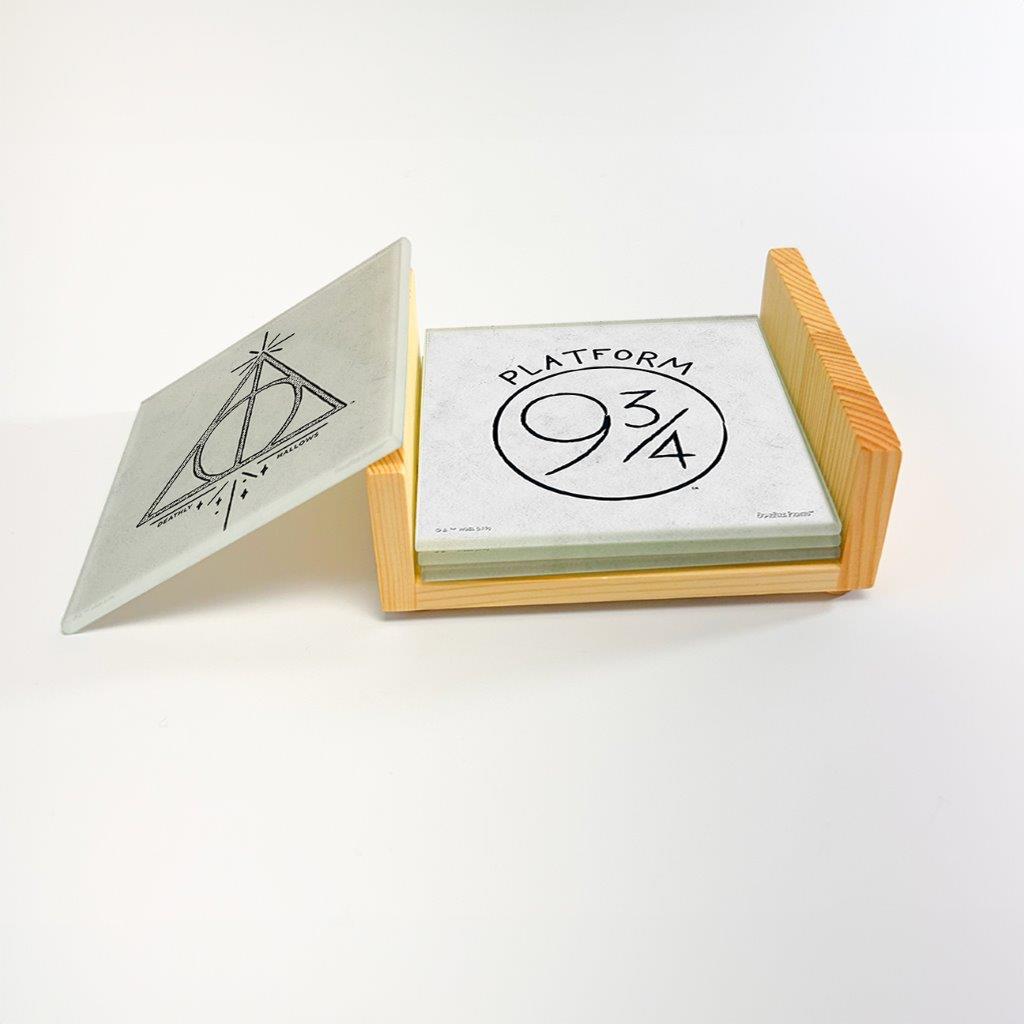 Harry Potter (Minimalistic Symbols) StarFire Prints™ Glass Coaster Set of Four SPCSTR1017