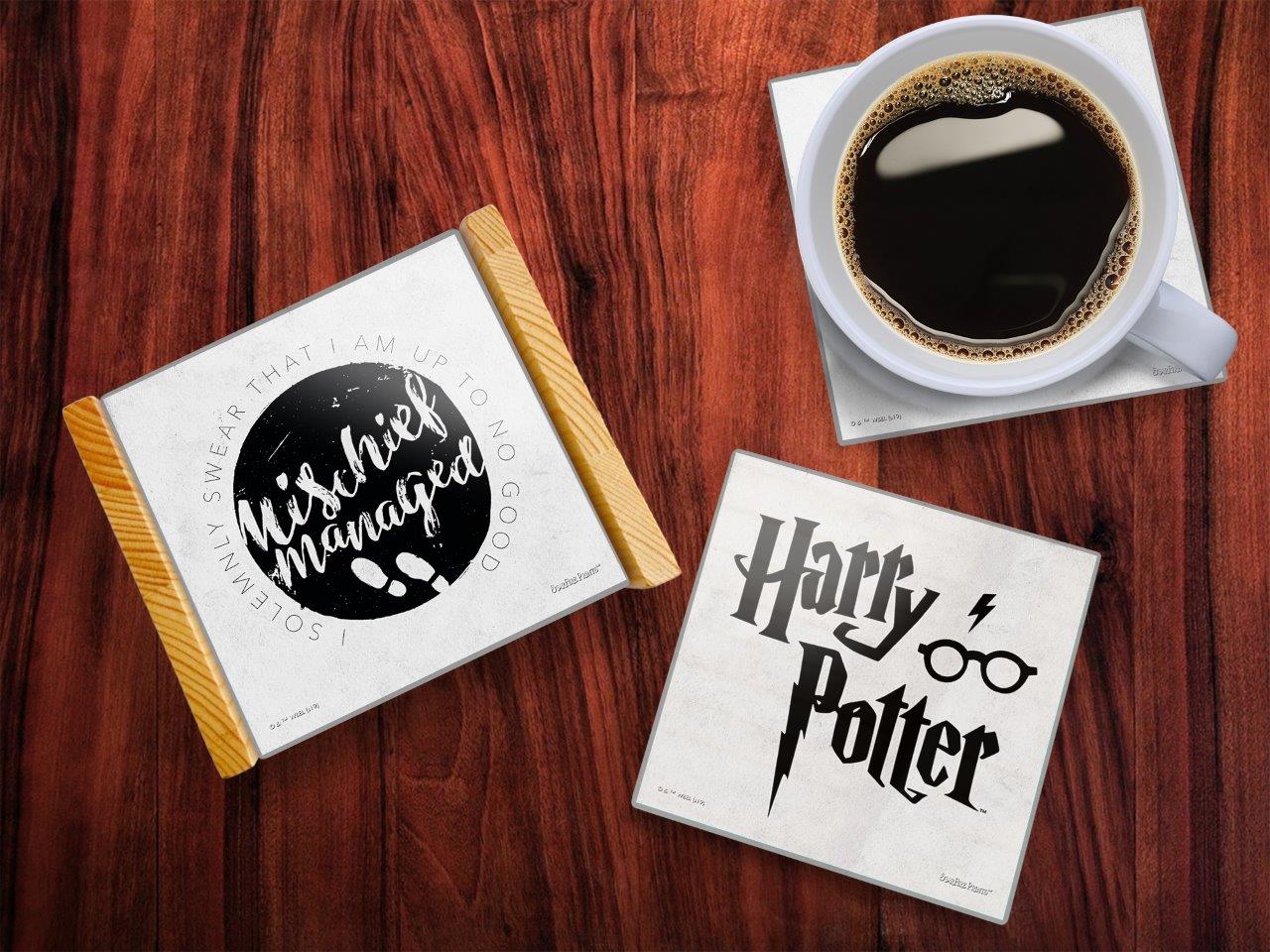 Harry Potter (Minimalistic Symbols) StarFire Prints™ Glass Coaster Set of Four SPCSTR1017
