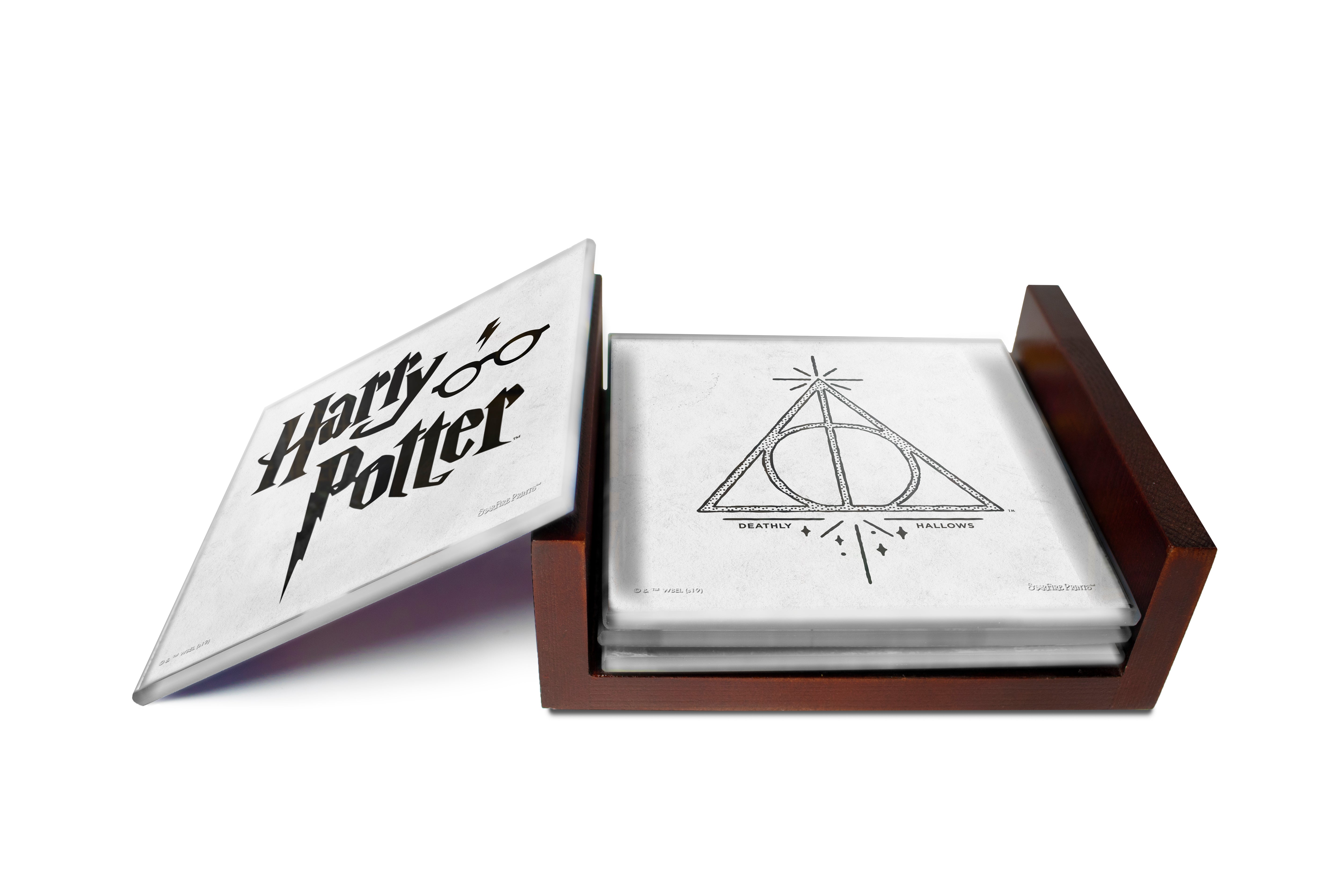 Harry Potter (Minimalistic Symbols) StarFire Prints™ Glass Coaster Set of Four SPCSTR1017