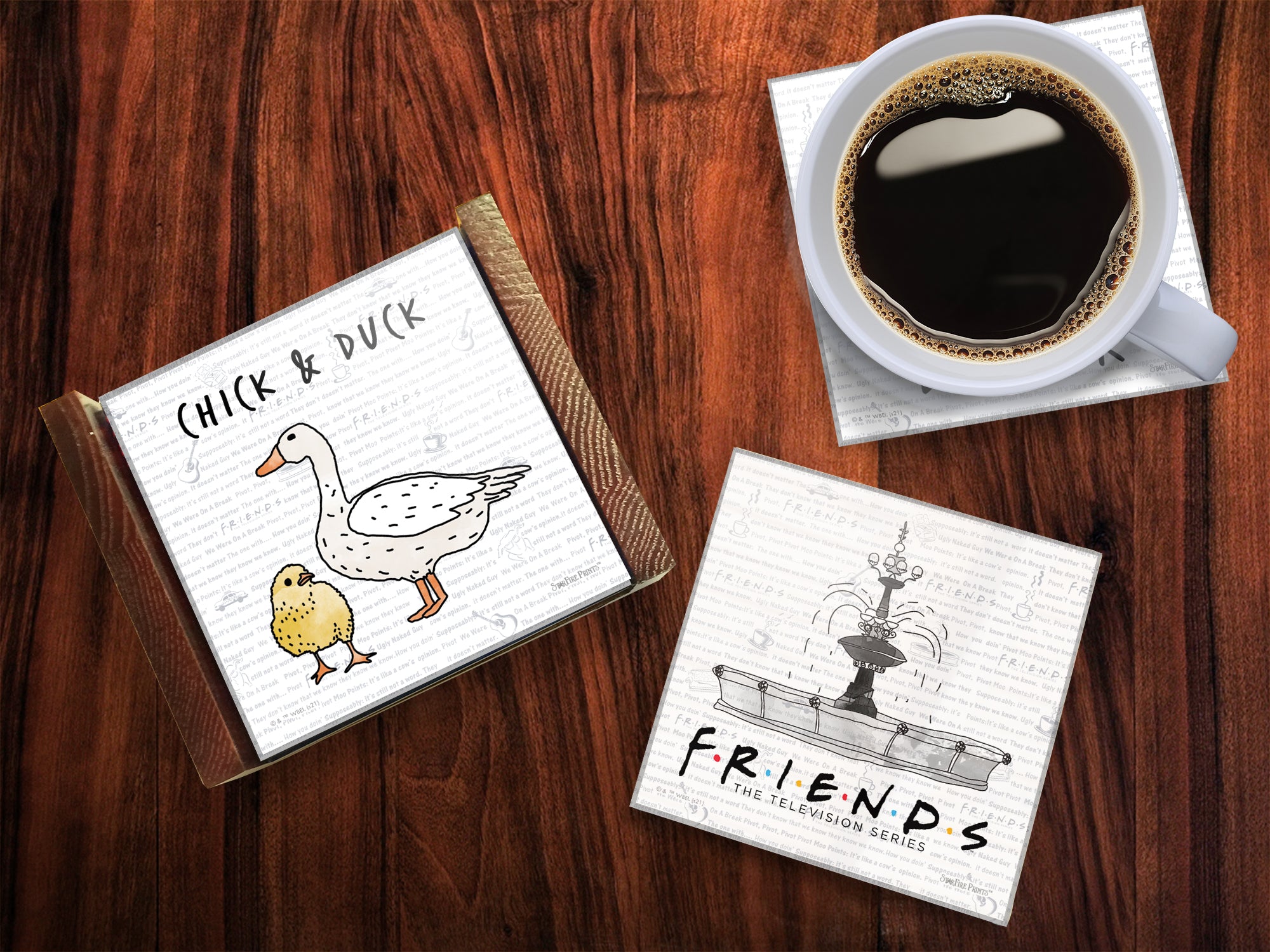 Friends: The Television Show (Quotes) StarFire Prints™ Glass Coaster Set of Four SPCSTR1061