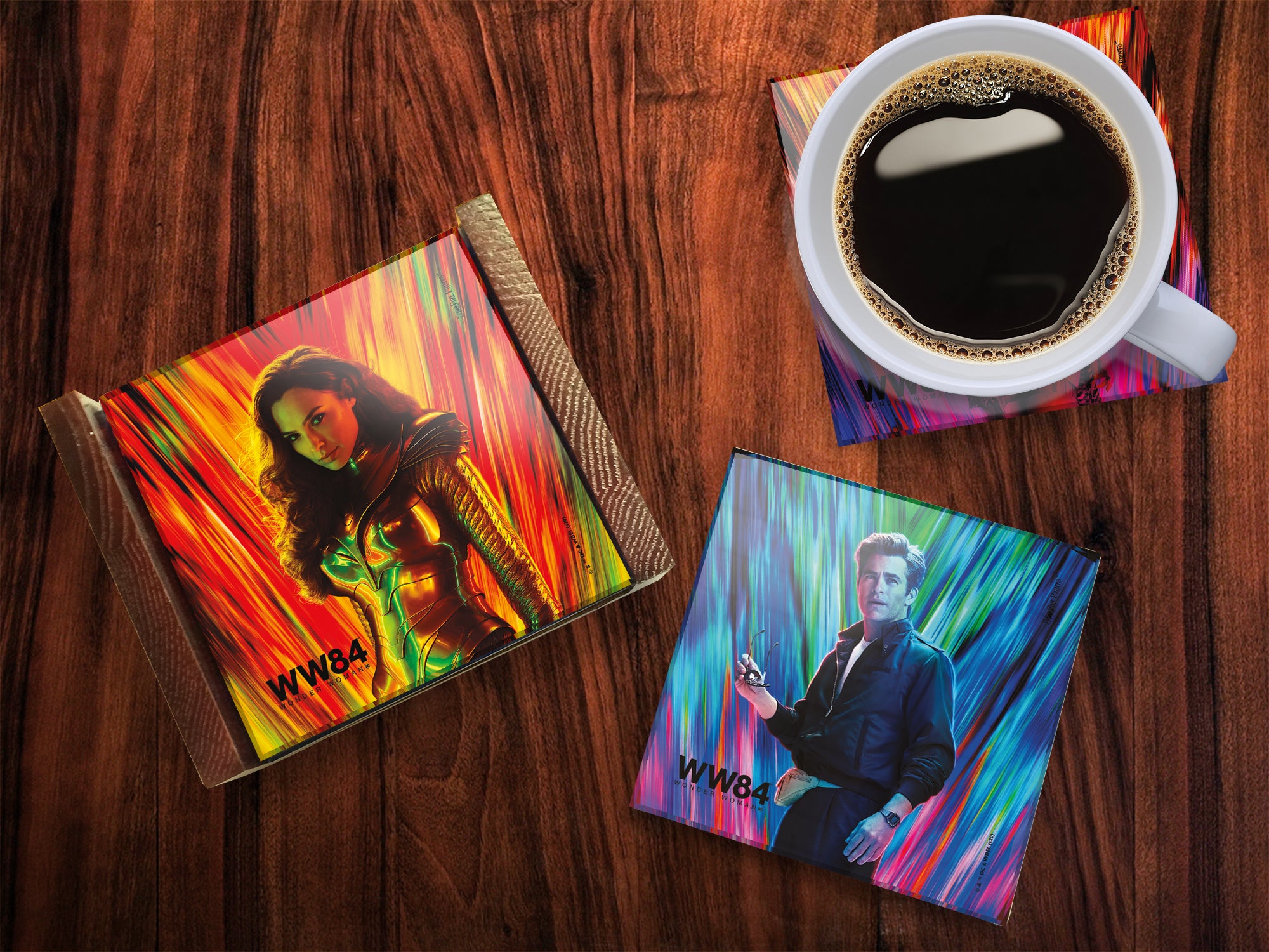 Wonder Woman 1984 (Colors) StarFire Prints™ Glass Coaster Set of Four SPCSTR1086