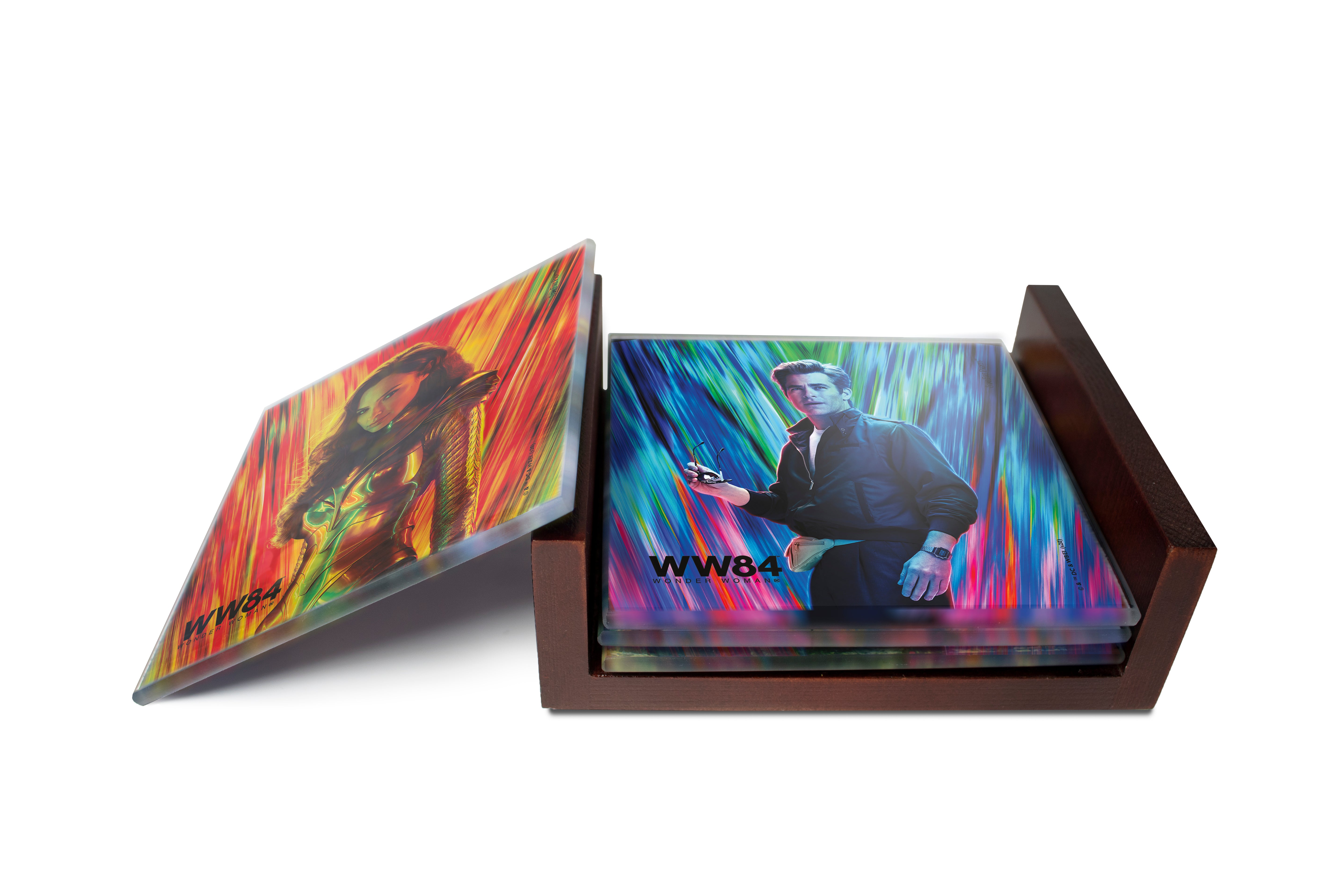 Wonder Woman 1984 (Colors) StarFire Prints™ Glass Coaster Set of Four SPCSTR1086