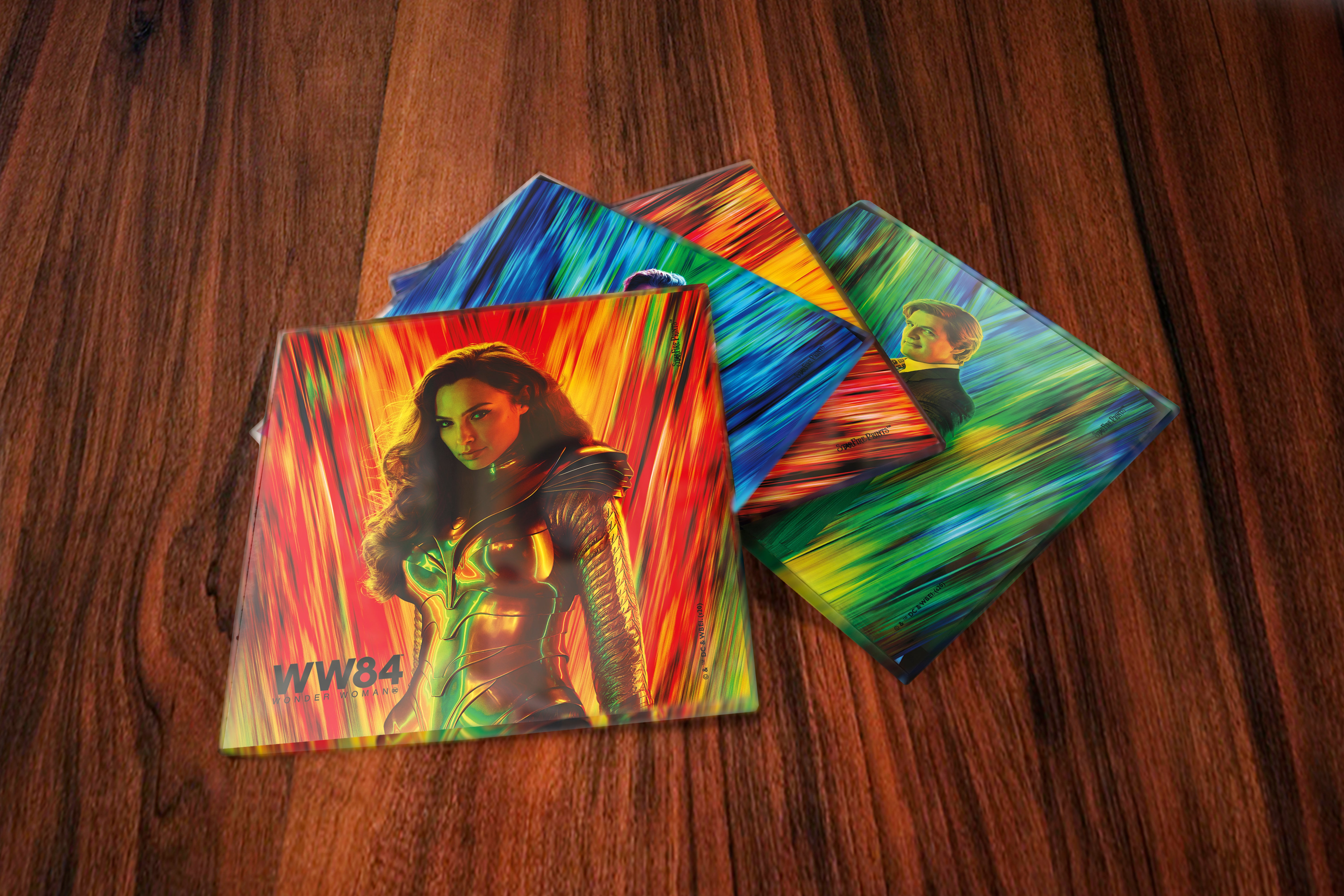 Wonder Woman 1984 (Colors) StarFire Prints™ Glass Coaster Set of Four SPCSTR1086
