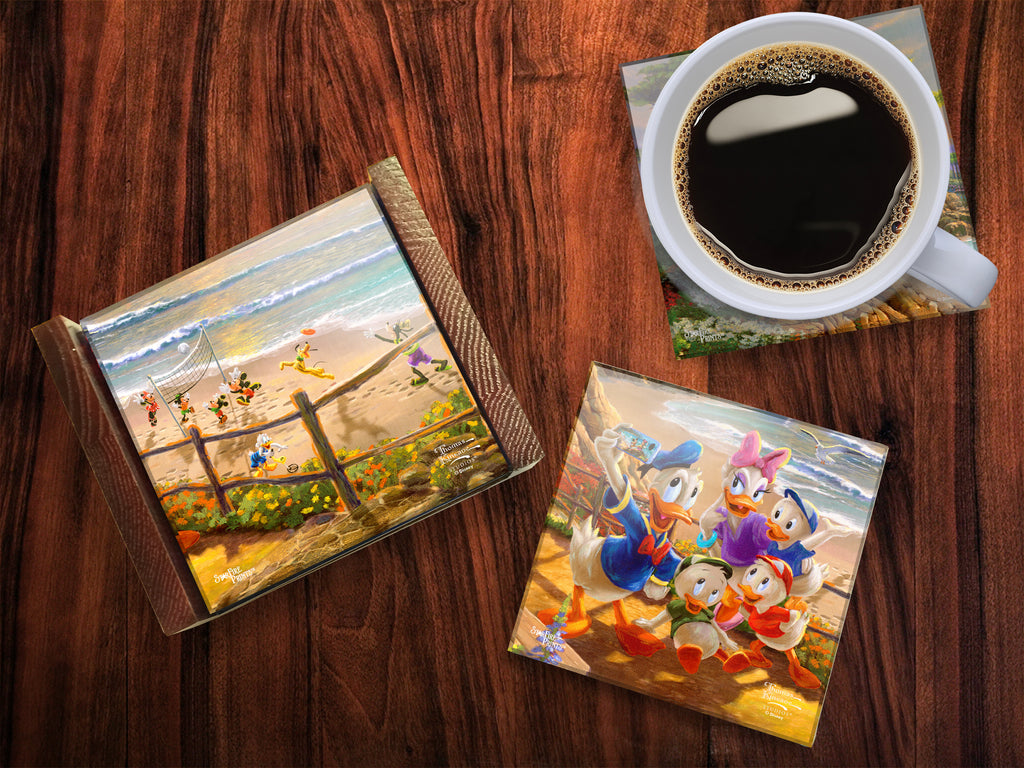 Disney (Donald and Daisy Duck - A Duck Day Afternoon) StarFire Prints™ Glass Coaster Set of Four SPCSTR1105