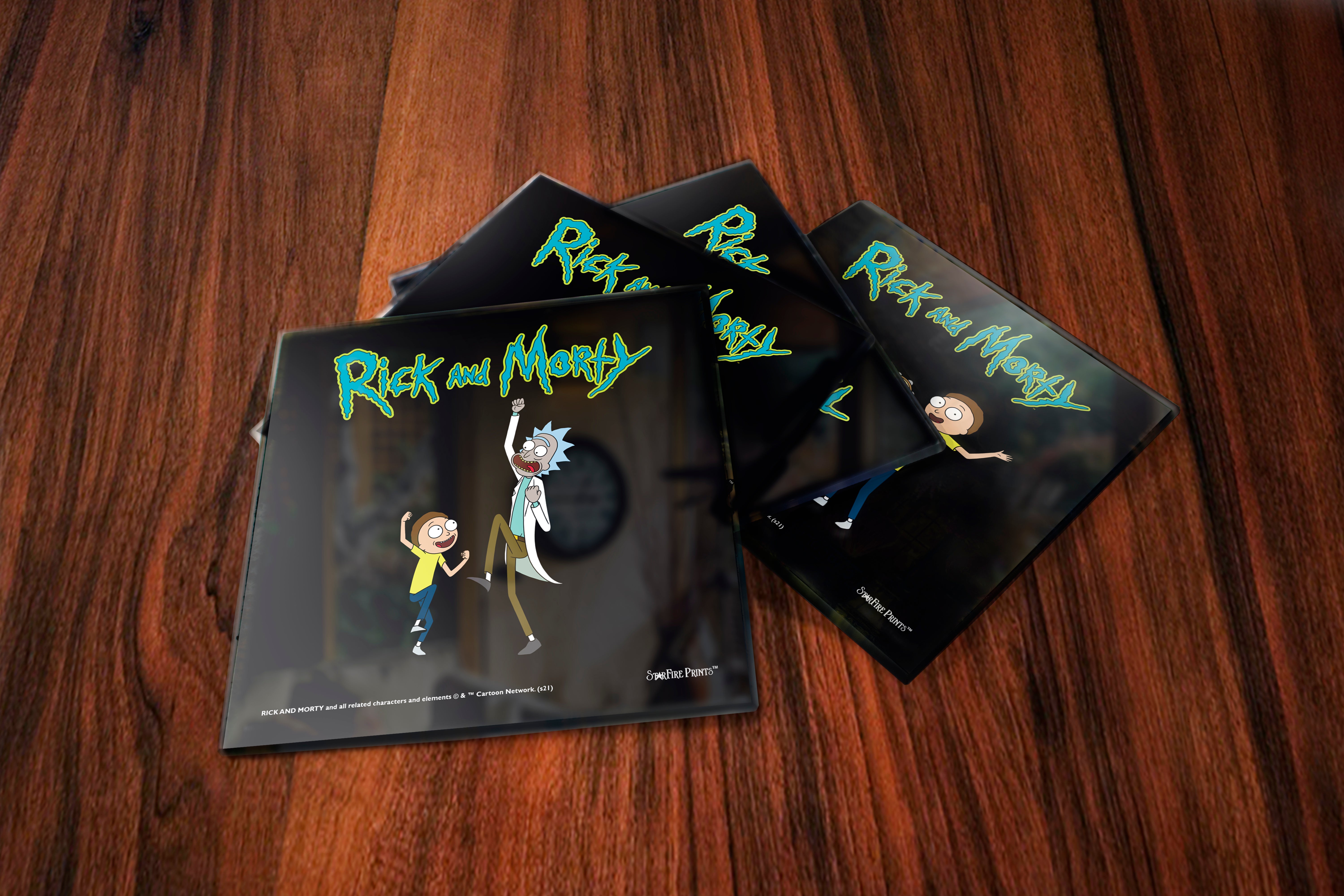 Rick and Morty (Characters) StarFire Prints™ Glass Coaster Set of Four SPCSTR1183