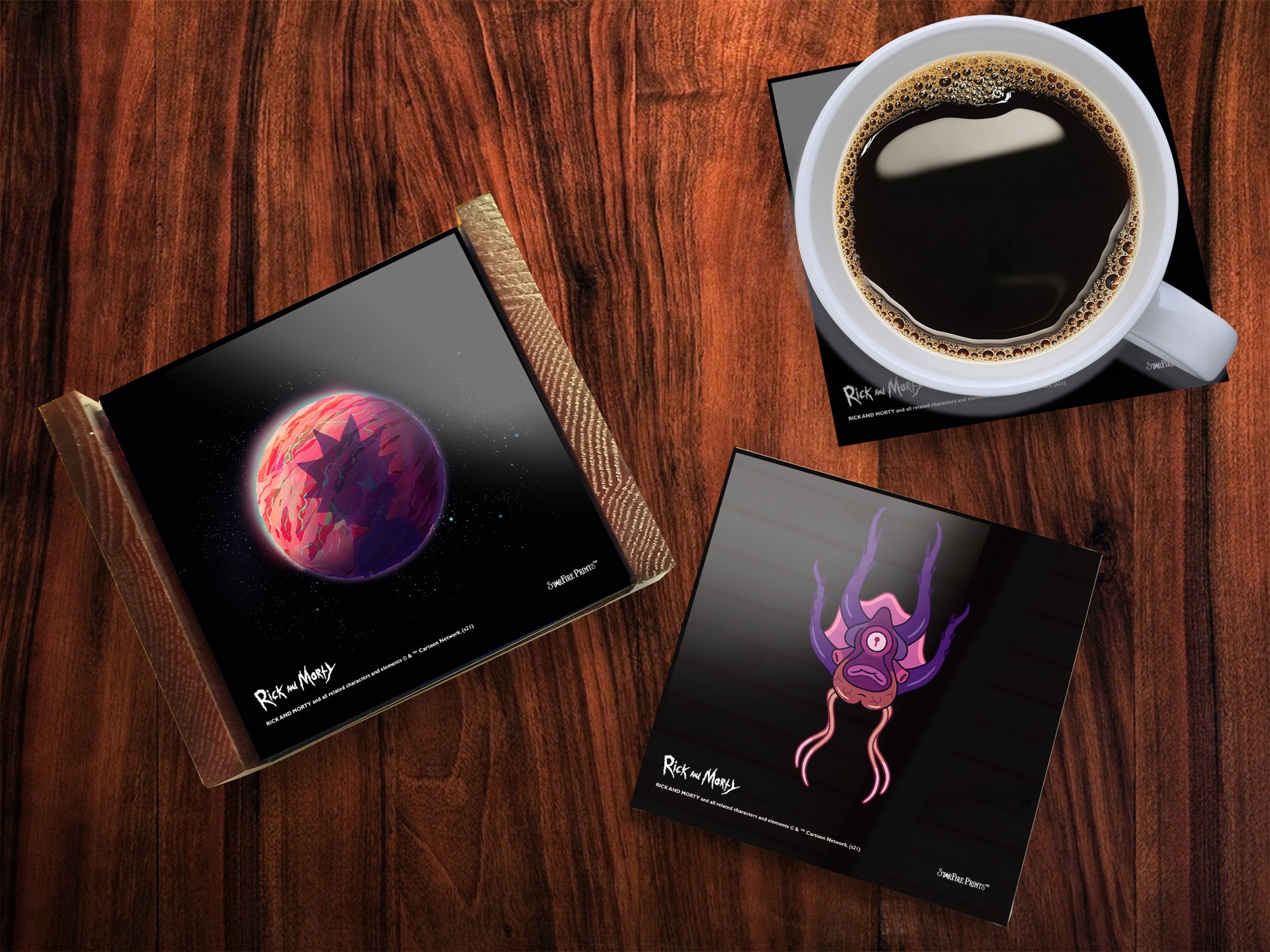 Rick and Morty (Icons) StarFire Prints™ Glass Coaster Set of Four SPCSTR1184