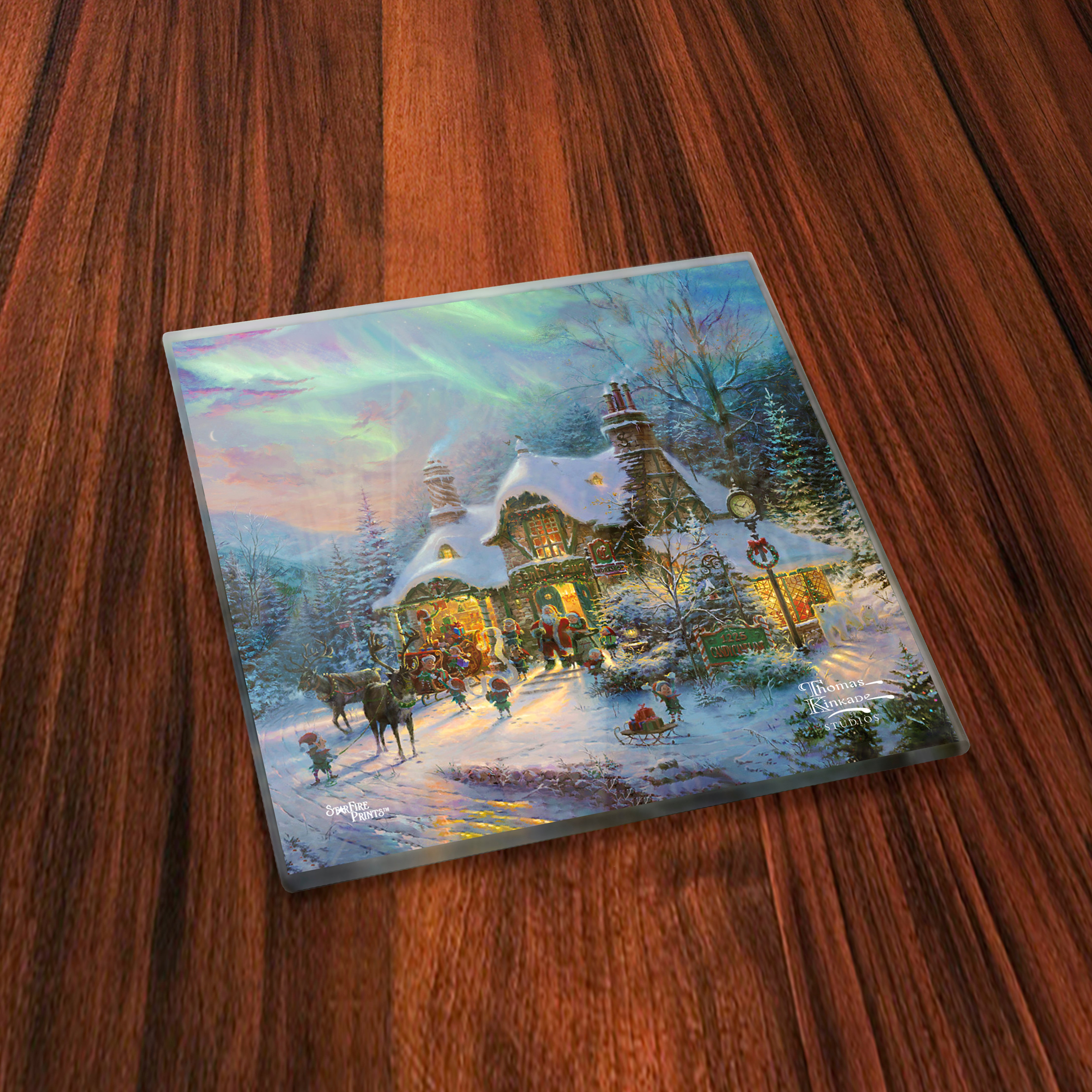 Thomas Kinkade Studios (Christmas 2021 Collection) StarFire Prints™ Glass Coaster Set of Four SPCSTR1189