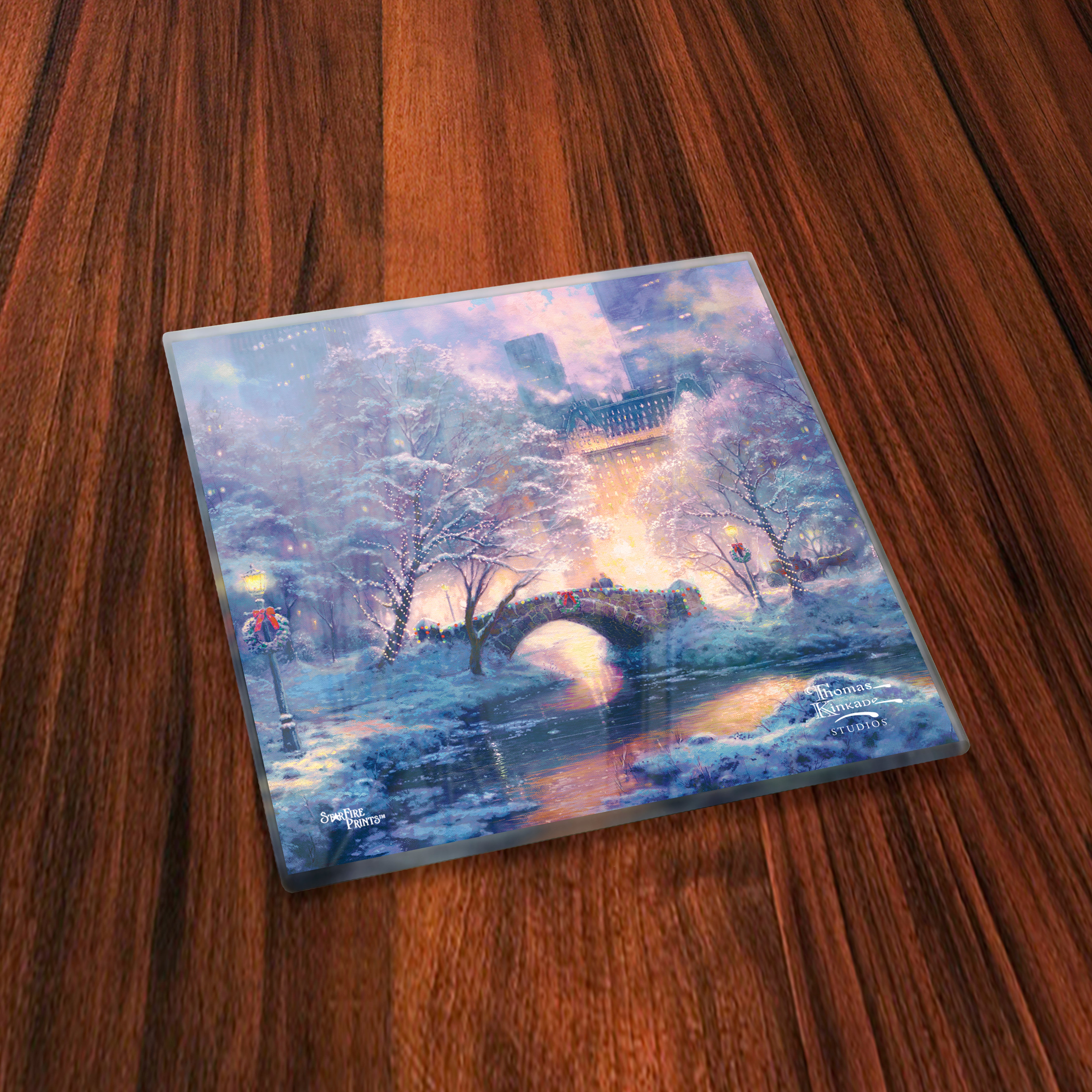 Thomas Kinkade Studios (Christmas 2021 Collection) StarFire Prints™ Glass Coaster Set of Four SPCSTR1189