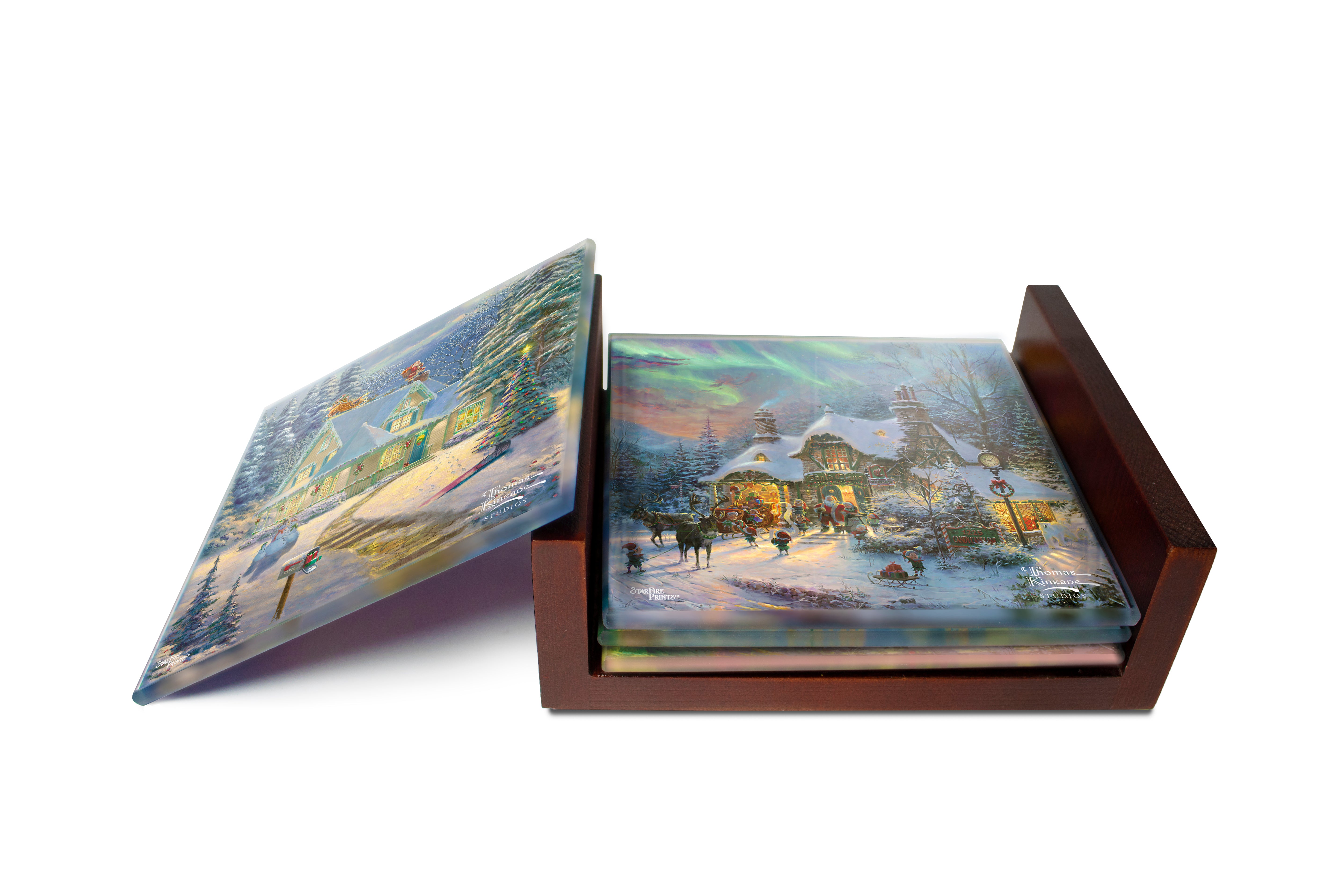 Thomas Kinkade Studios (Christmas 2021 Collection) StarFire Prints™ Glass Coaster Set of Four SPCSTR1189