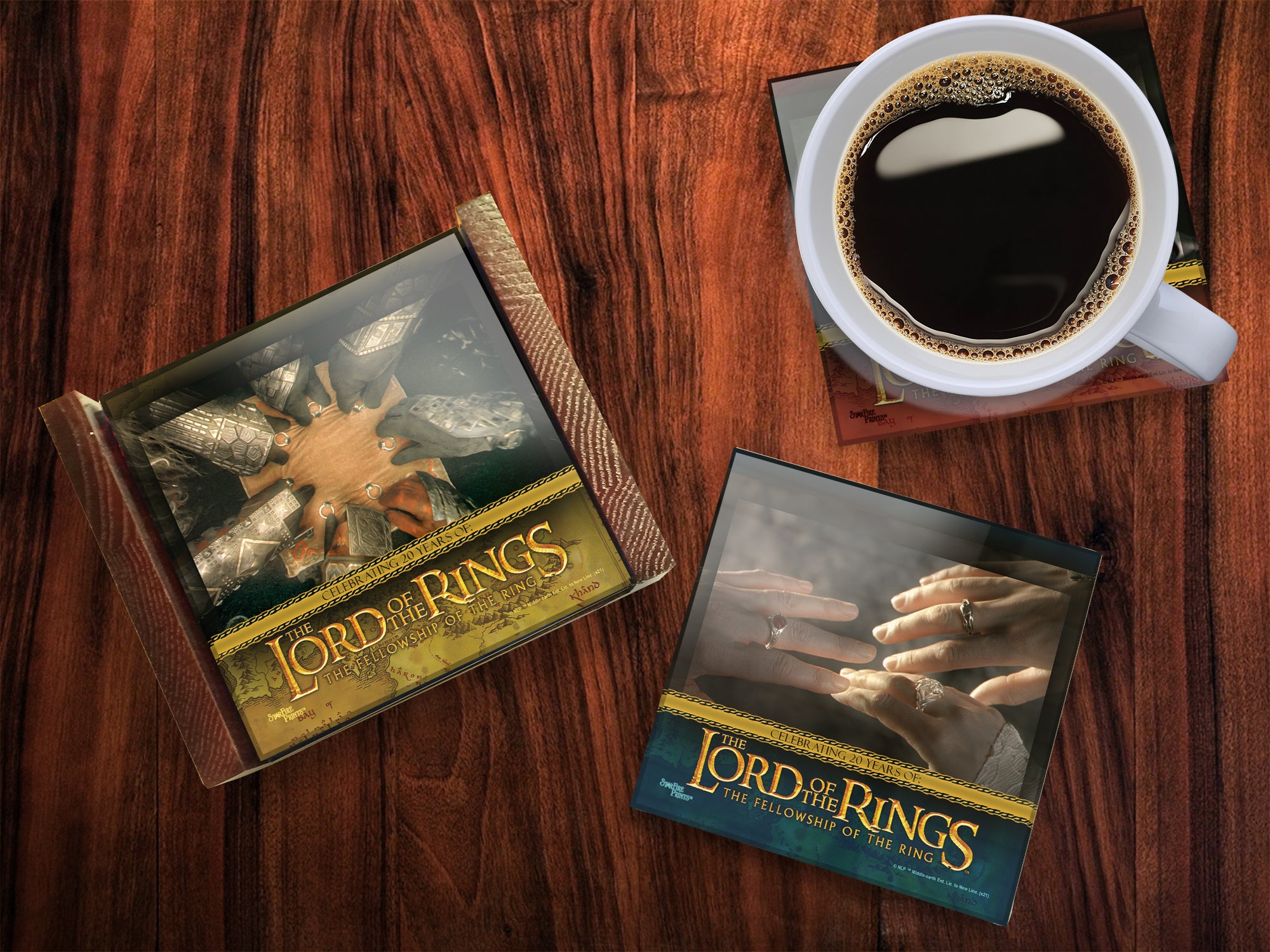 Lord of the Rings: The Fellowship of the Ring  (20th Anniversary) StarFire Prints™ Glass Coaster Set of Four SPCSTR1196