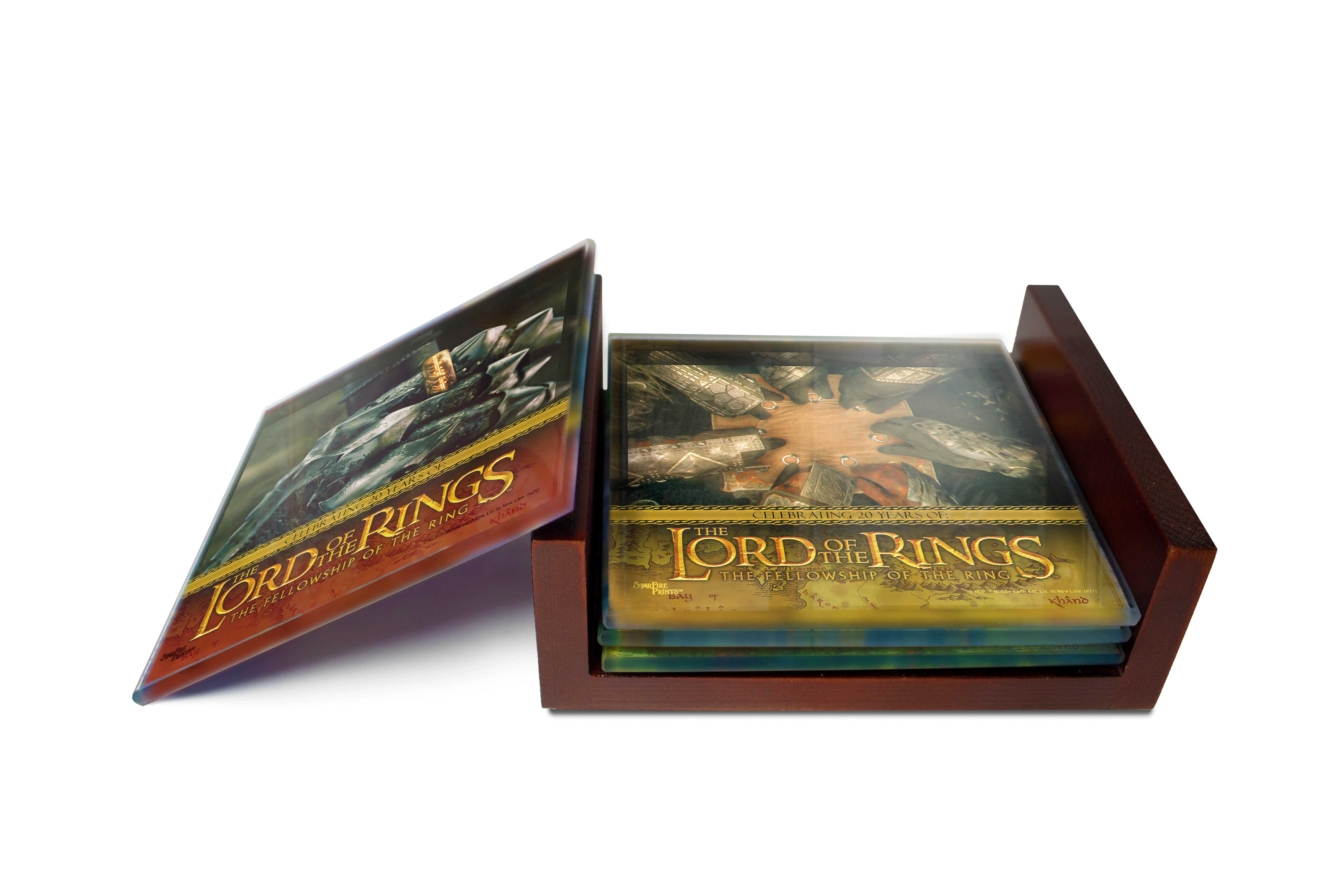 Lord of the Rings: The Fellowship of the Ring  (20th Anniversary) StarFire Prints™ Glass Coaster Set of Four SPCSTR1196