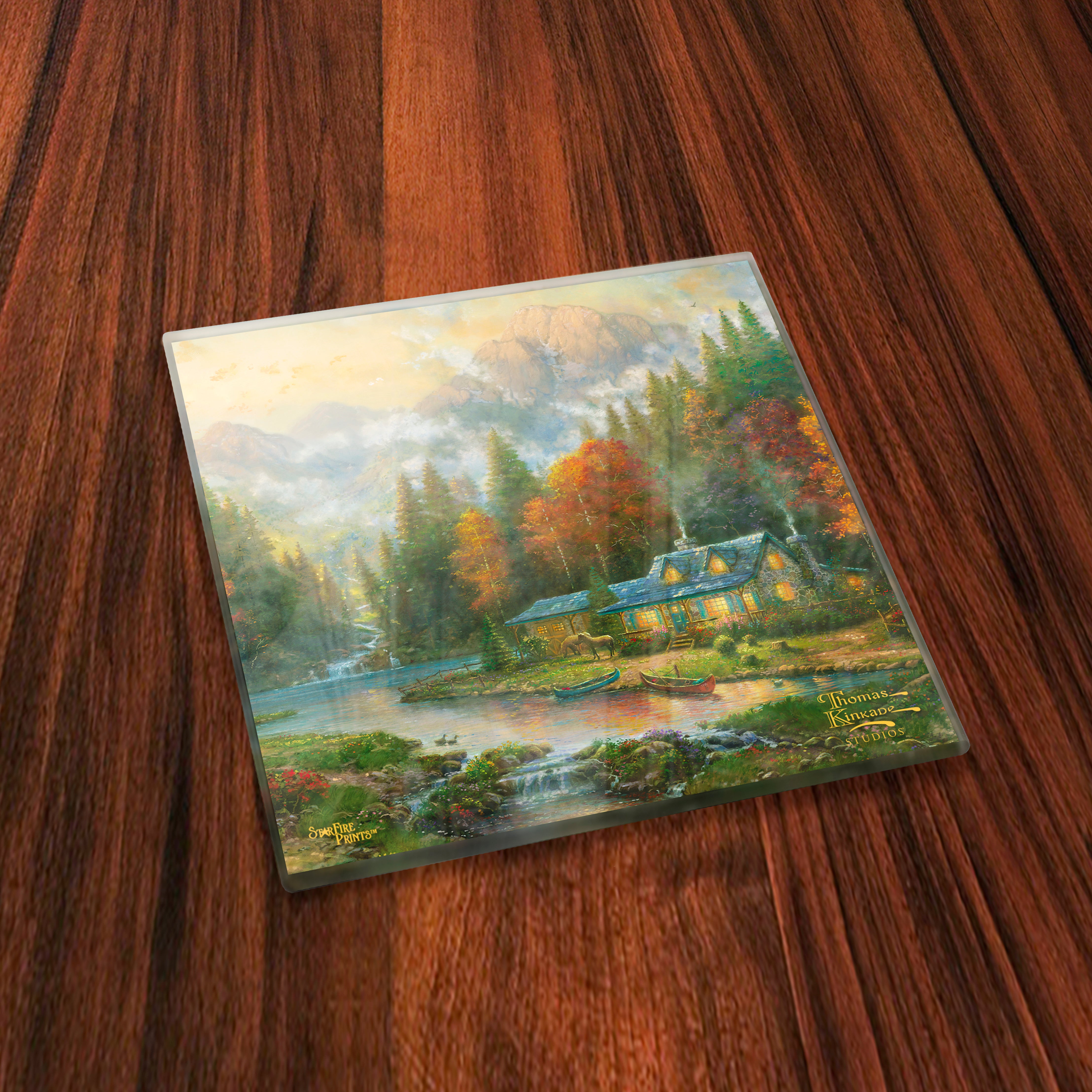 Thomas Kinkade Studios (Seasons Scenes) StarFire Prints™ Glass Coaster Set of Four SPCSTR1219