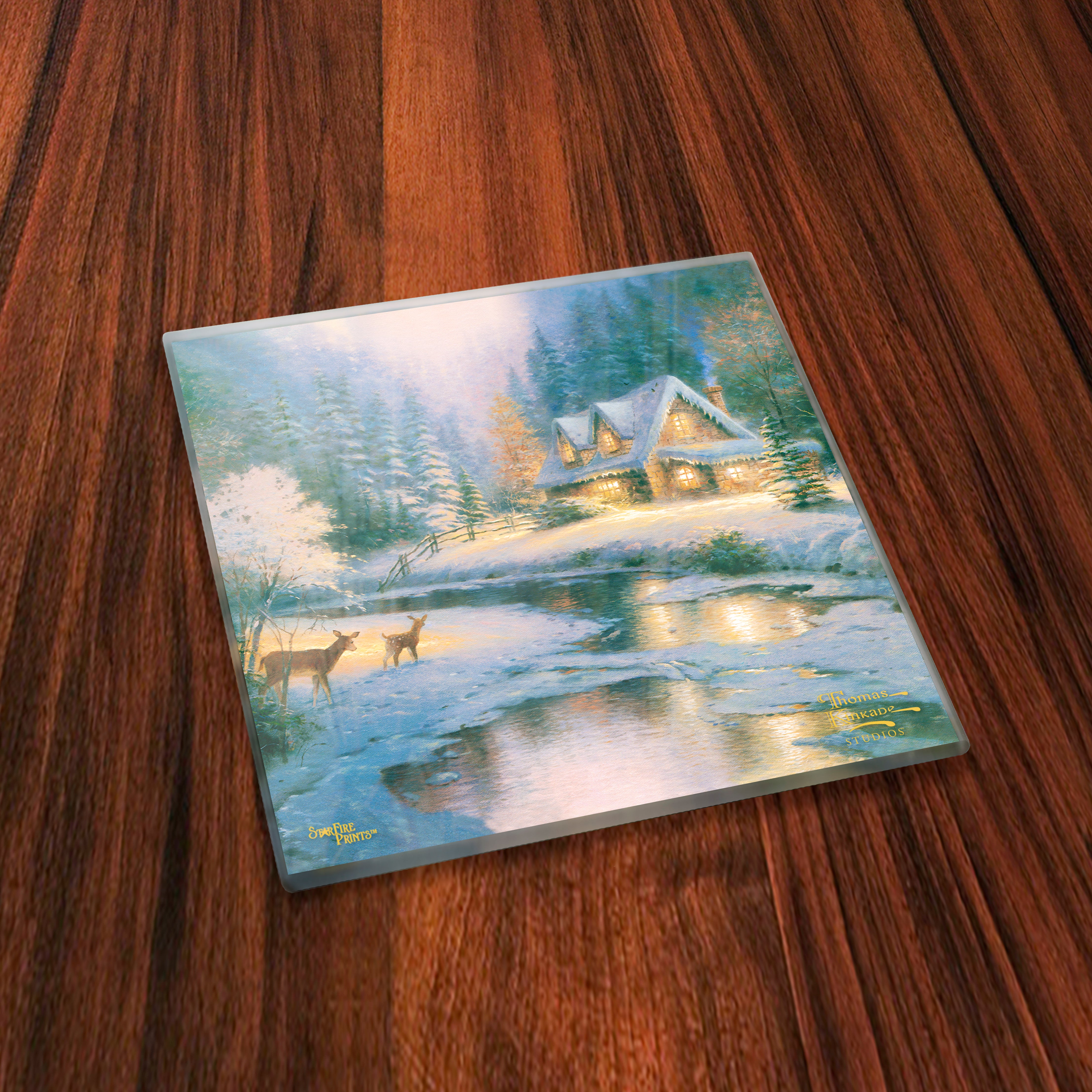 Thomas Kinkade Studios (Seasons Scenes) StarFire Prints™ Glass Coaster Set of Four SPCSTR1219