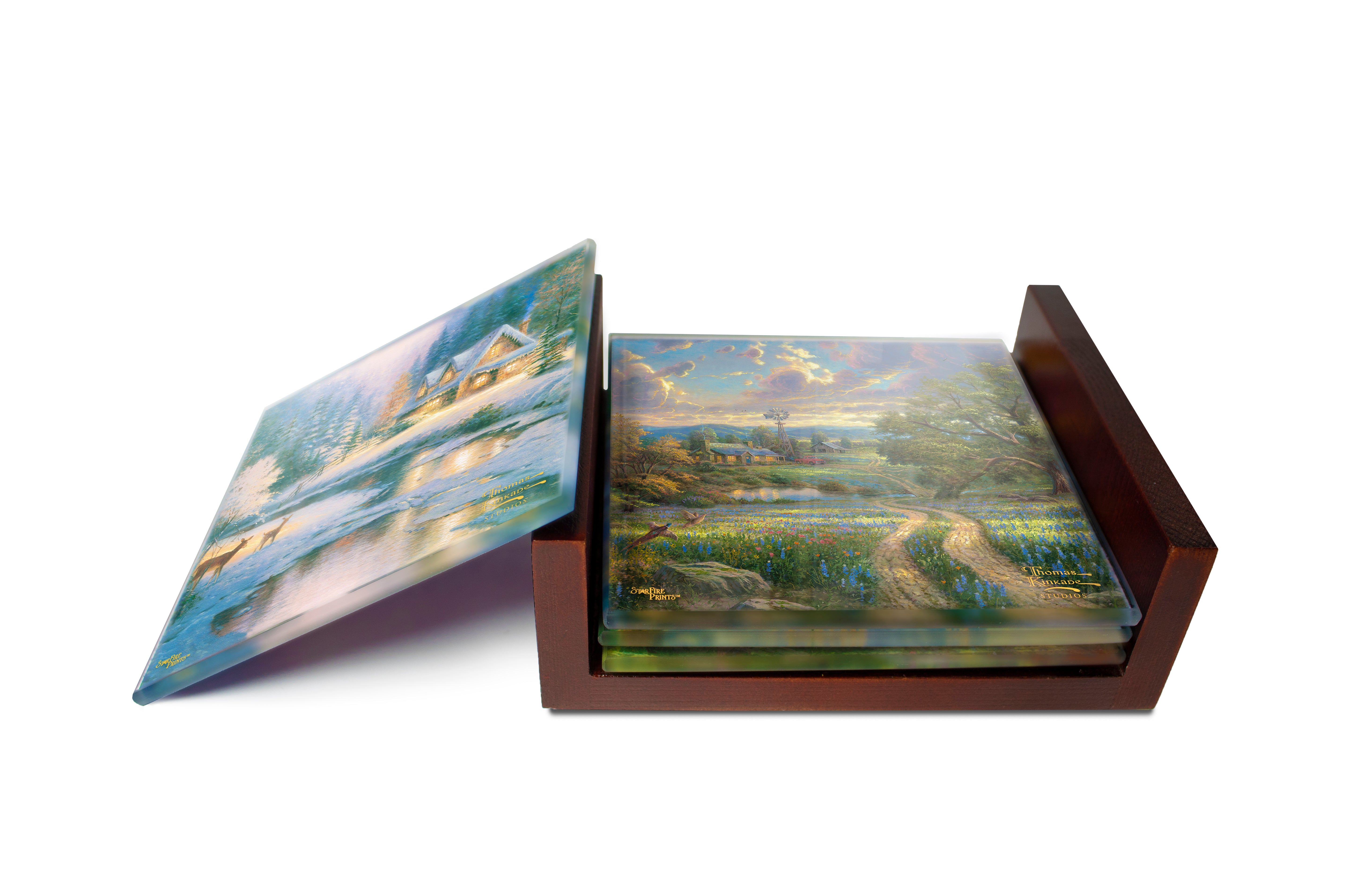 Thomas Kinkade Studios (Seasons Scenes) StarFire Prints™ Glass Coaster Set of Four SPCSTR1219