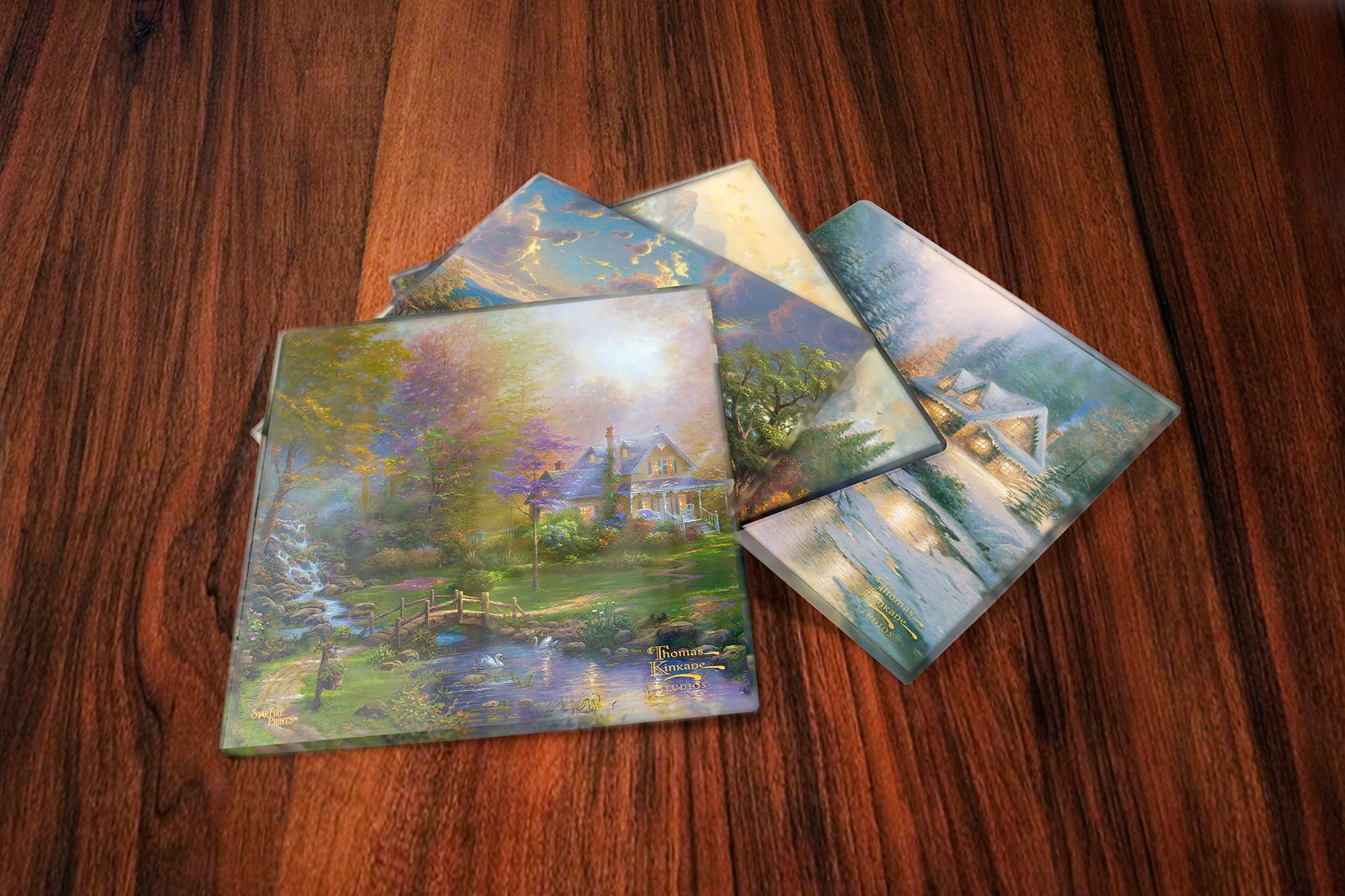 Thomas Kinkade Studios (Seasons Scenes) StarFire Prints™ Glass Coaster Set of Four SPCSTR1219