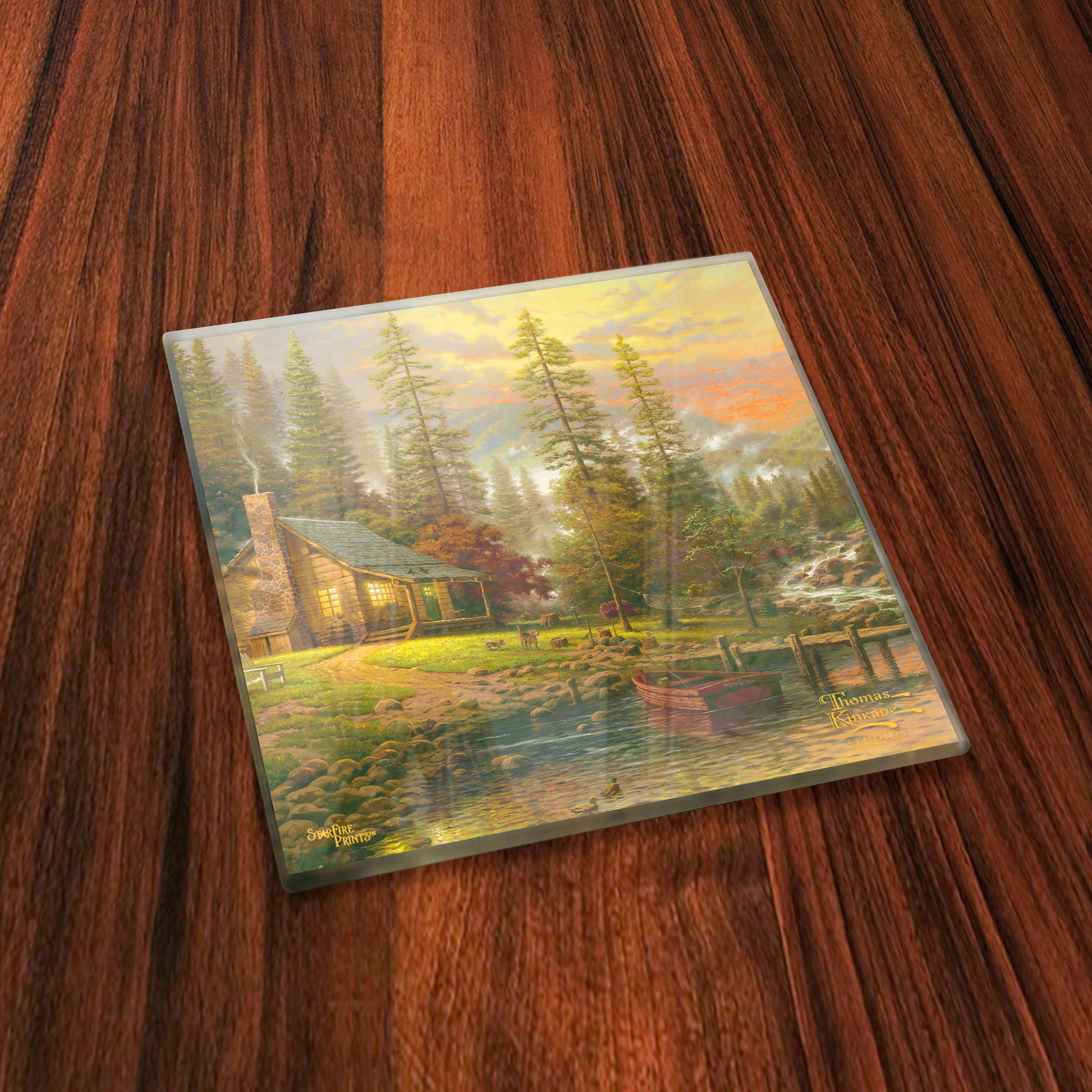 Thomas Kinkade Studios (Mountain Scenes) StarFire Prints™ Glass Coaster Set of Four SPCSTR1220
