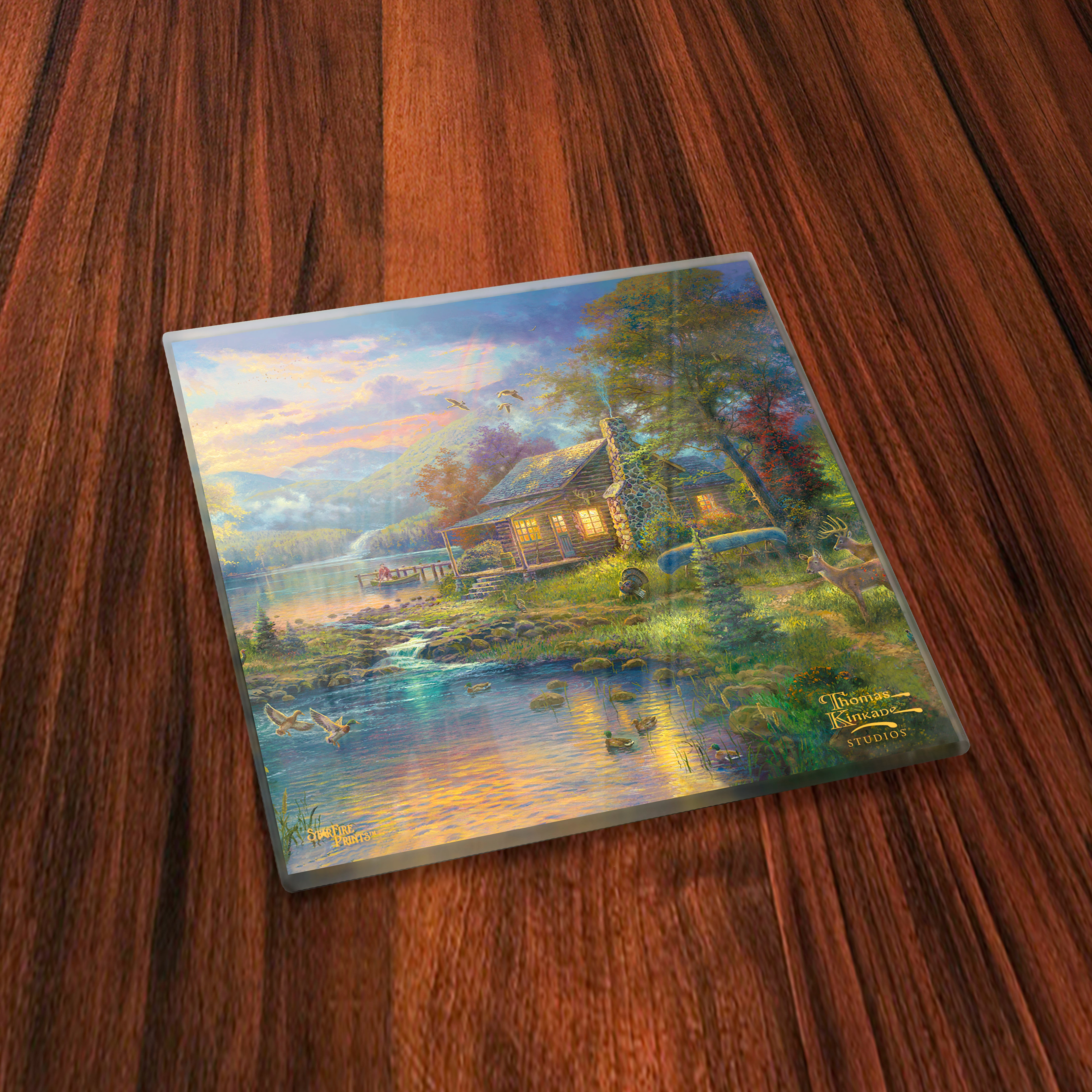 Thomas Kinkade Studios (Mountain Scenes) StarFire Prints™ Glass Coaster Set of Four SPCSTR1220