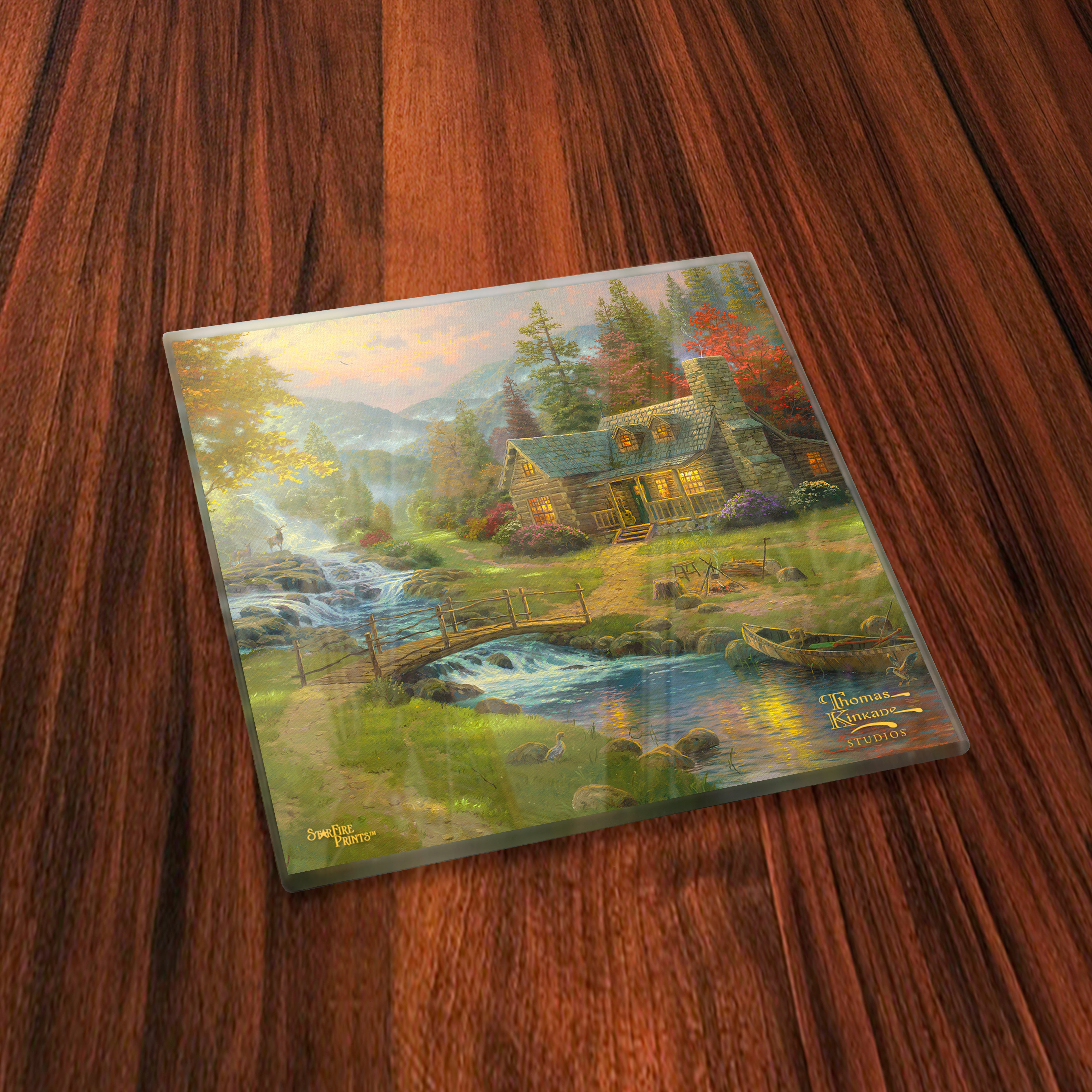 Thomas Kinkade Studios (Mountain Scenes) StarFire Prints™ Glass Coaster Set of Four SPCSTR1220