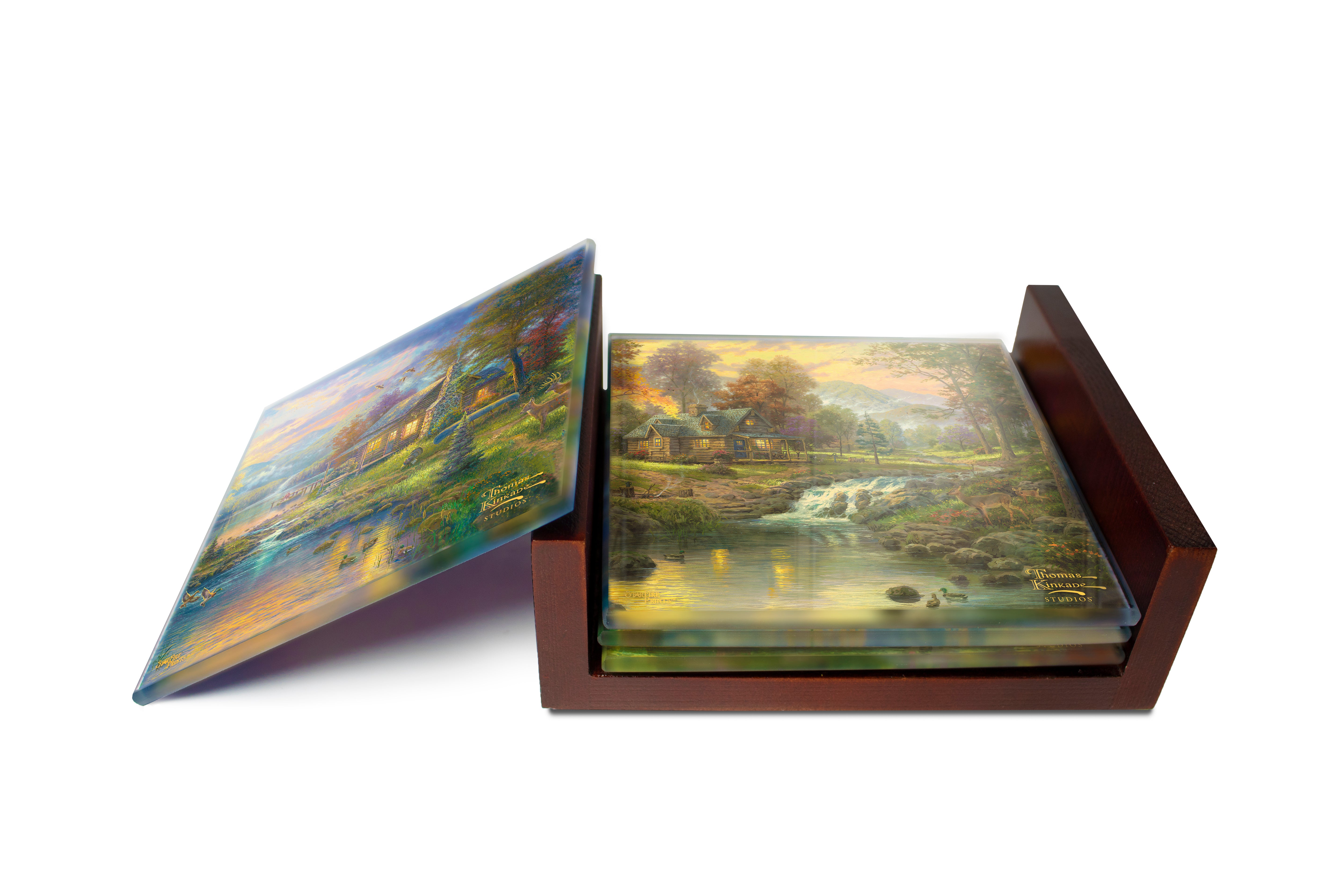 Thomas Kinkade Studios (Mountain Scenes) StarFire Prints™ Glass Coaster Set of Four SPCSTR1220