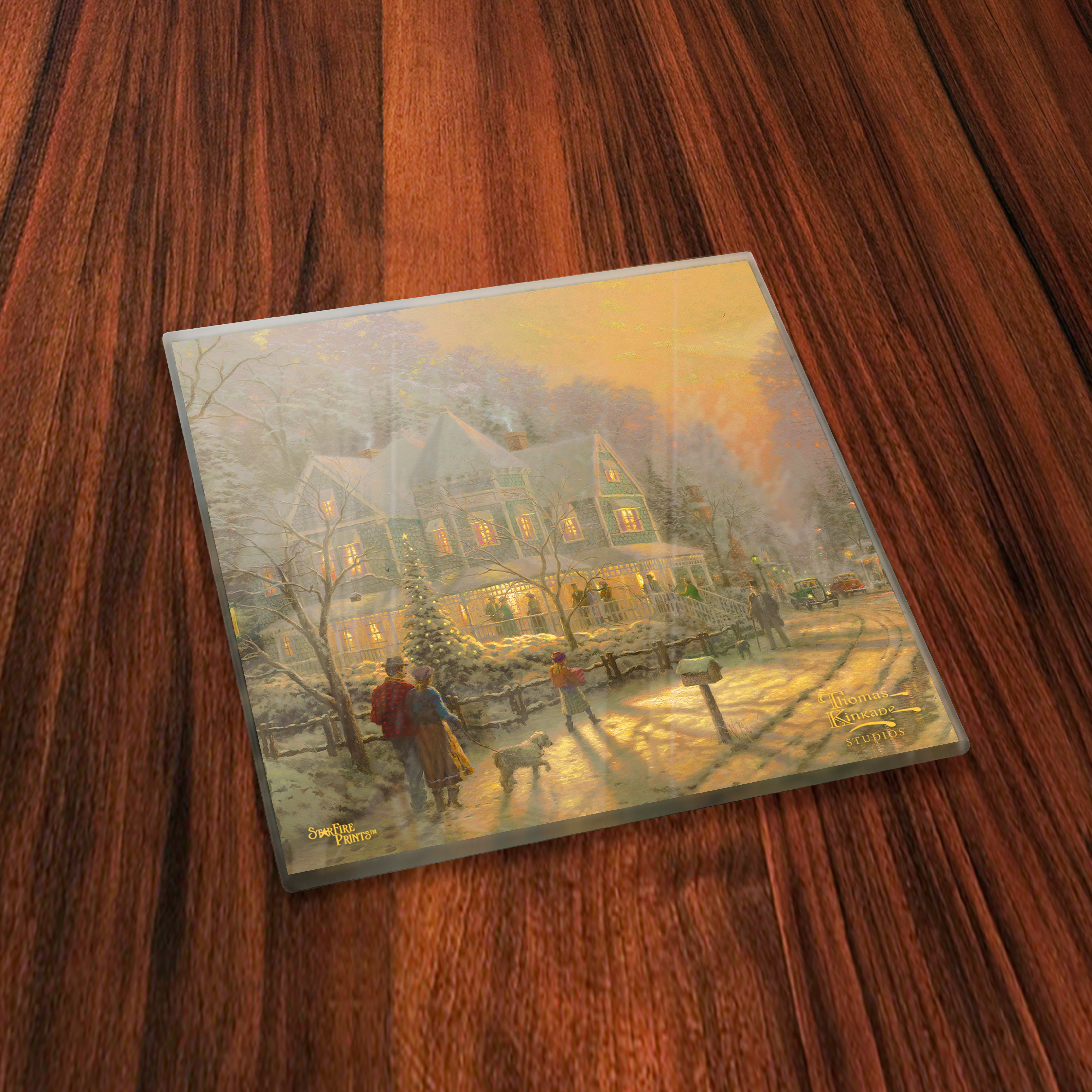 Thomas Kinkade Studios (Christmas Scenes) StarFire Prints™ Glass Coaster Set of Four SPCSTR1221