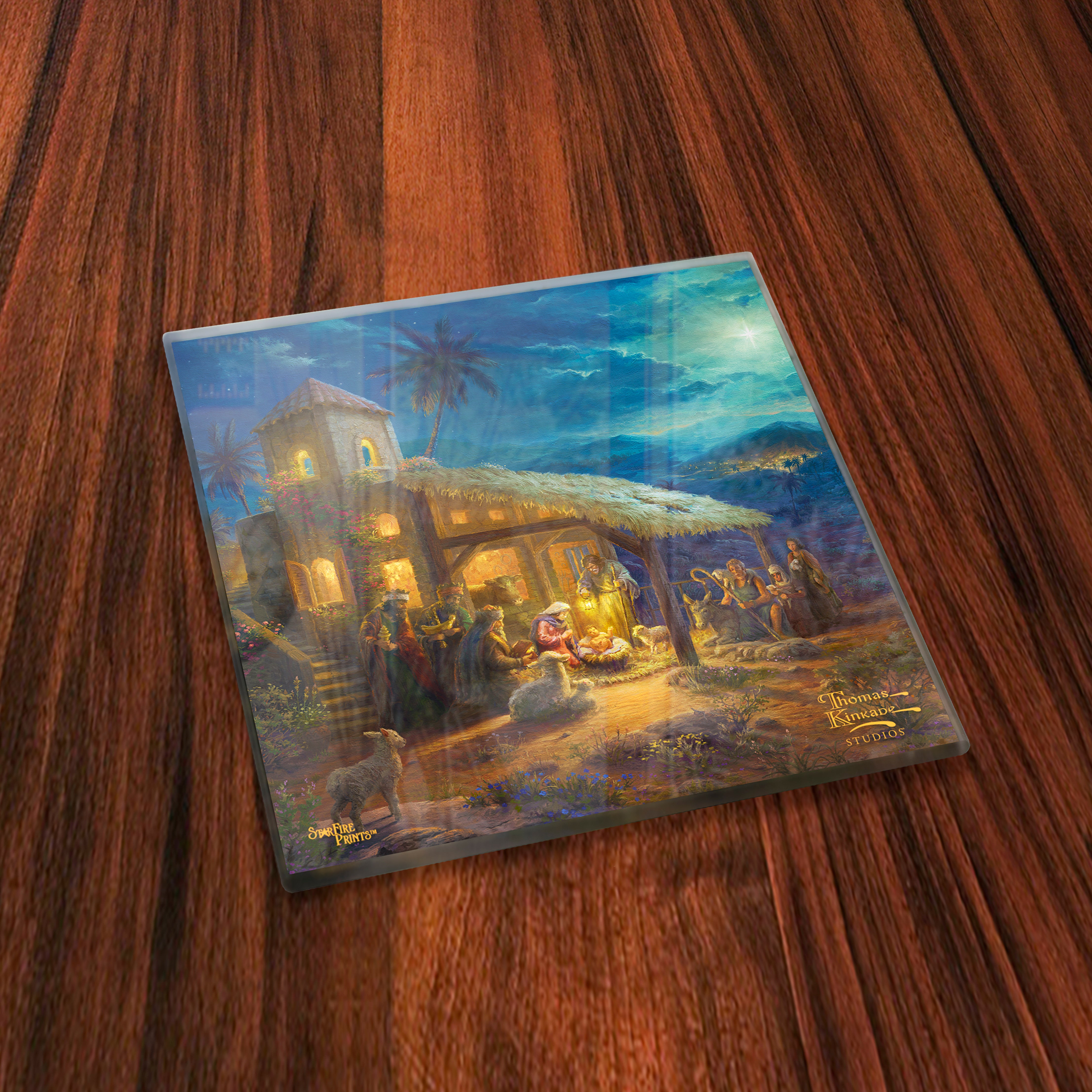 Thomas Kinkade Studios (Christmas Scenes) StarFire Prints™ Glass Coaster Set of Four SPCSTR1221