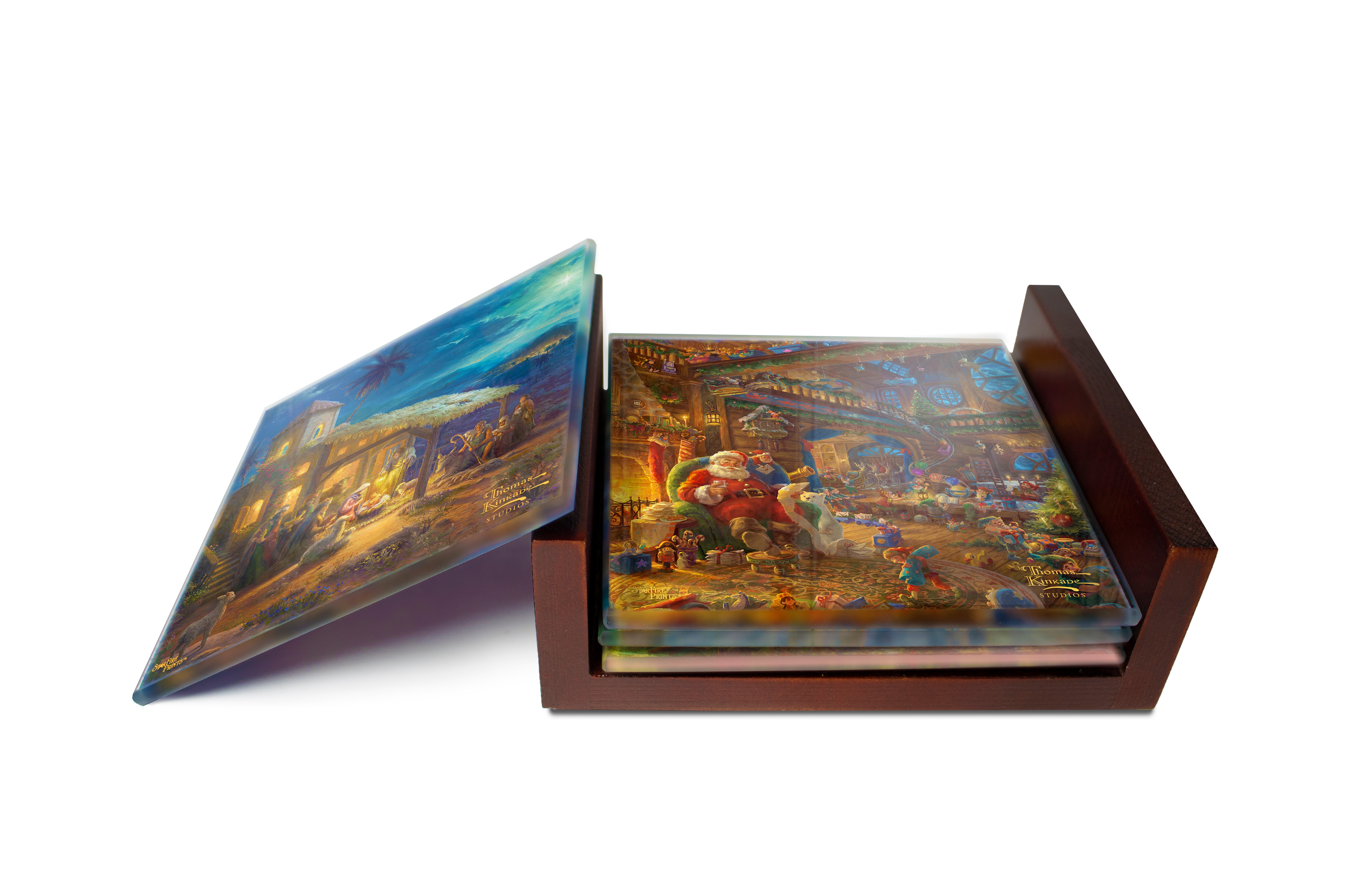 Thomas Kinkade Studios (Christmas Scenes) StarFire Prints™ Glass Coaster Set of Four SPCSTR1221