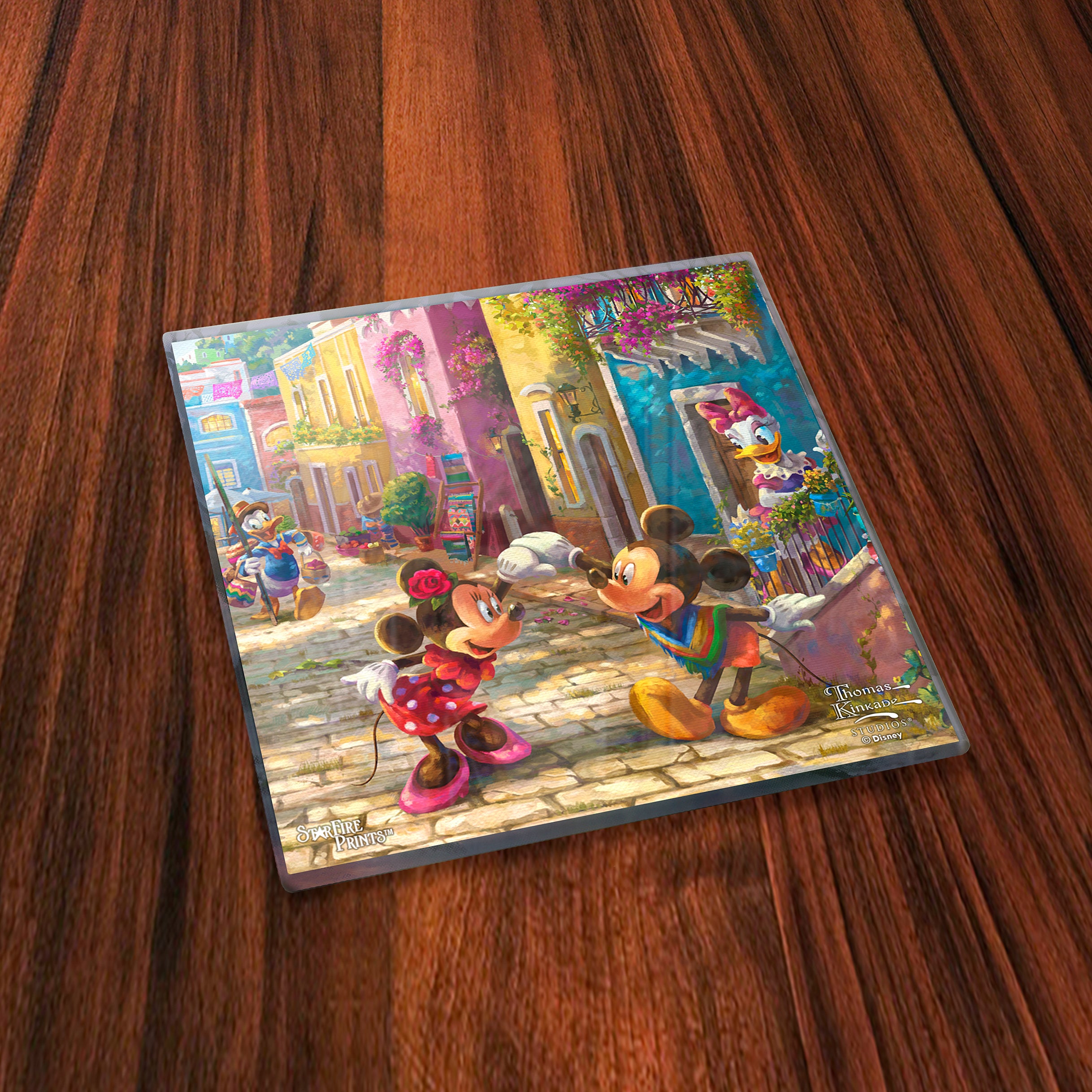Disney (Mickey and Minnie Mouse in Mexico) StarFire Prints™ Glass Coaster Set of Four SPCSTR1225