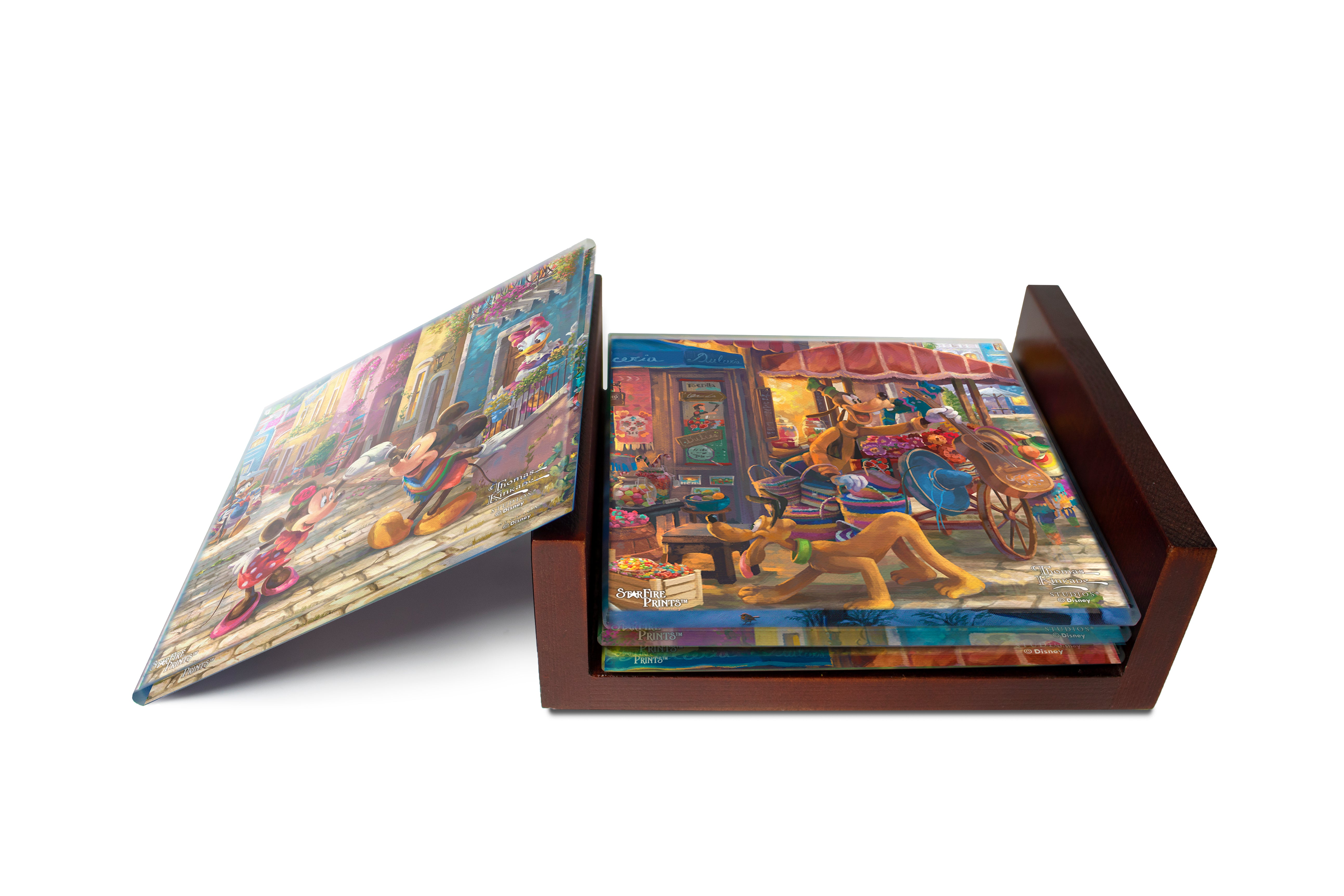 Disney (Mickey and Minnie Mouse in Mexico) StarFire Prints™ Glass Coaster Set of Four SPCSTR1225