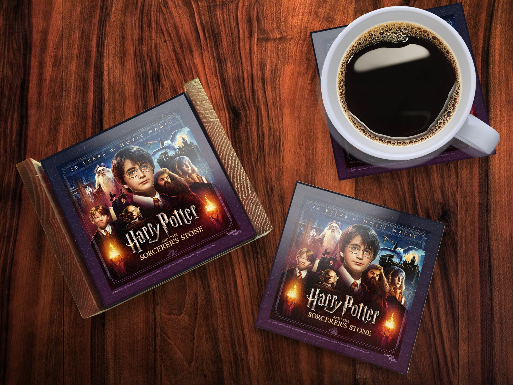 Harry Potter (The Sorcerers Stone - 20th Anniversary) StarFire Prints™ Glass Coaster Set of Four SPCSTR1226