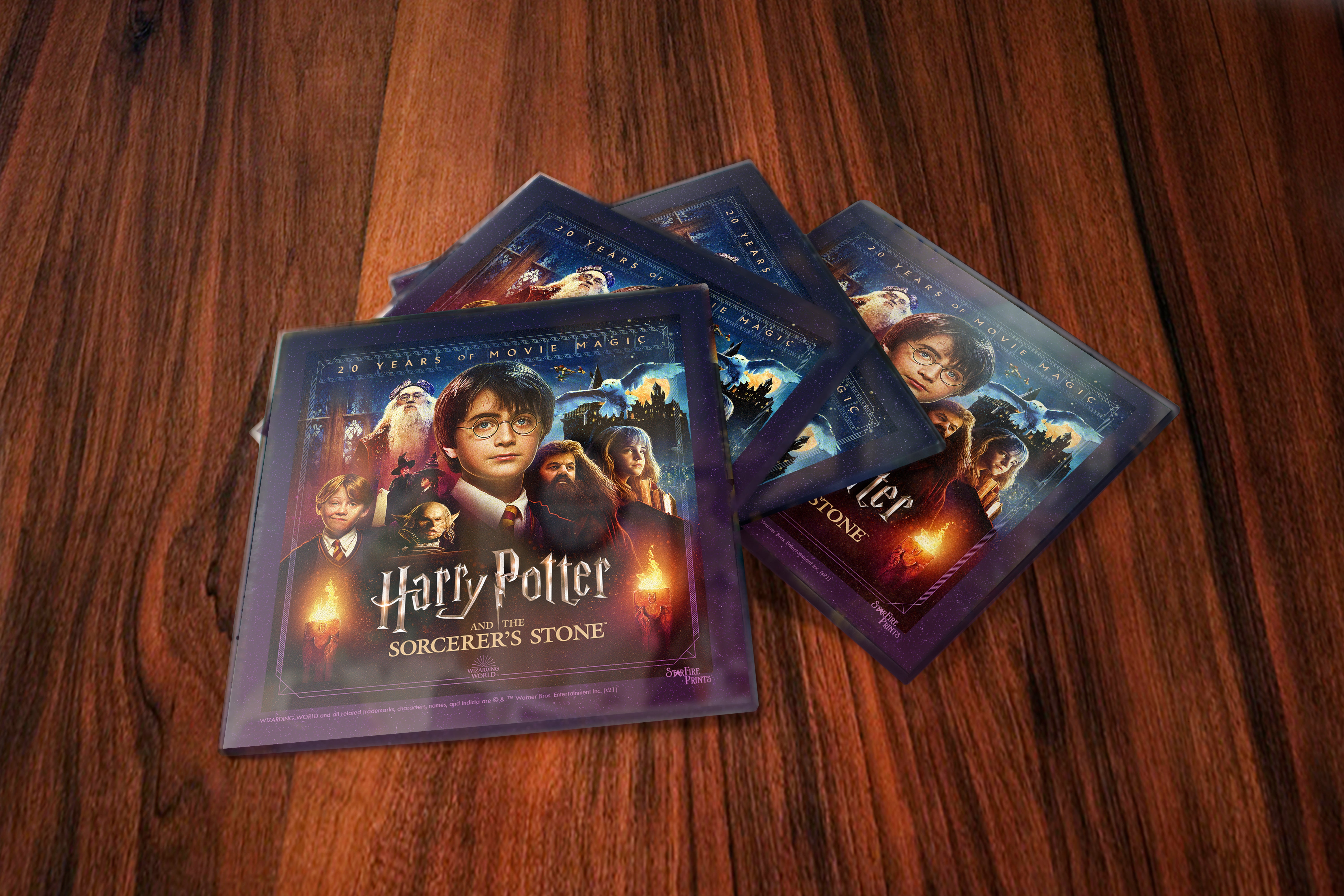 Harry Potter (The Sorcerers Stone - 20th Anniversary) StarFire Prints™ Glass Coaster Set of Four SPCSTR1226