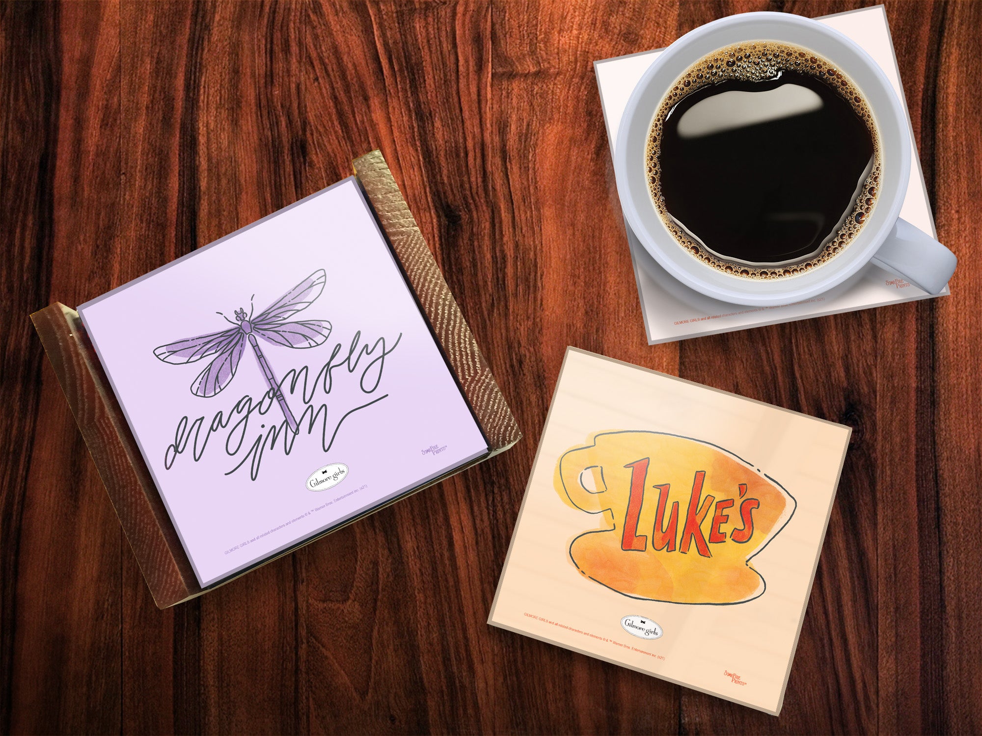 Gilmore Girls (Watercolor Icons) StarFire Prints™ Glass Coaster Set of Four SPCSTR1235