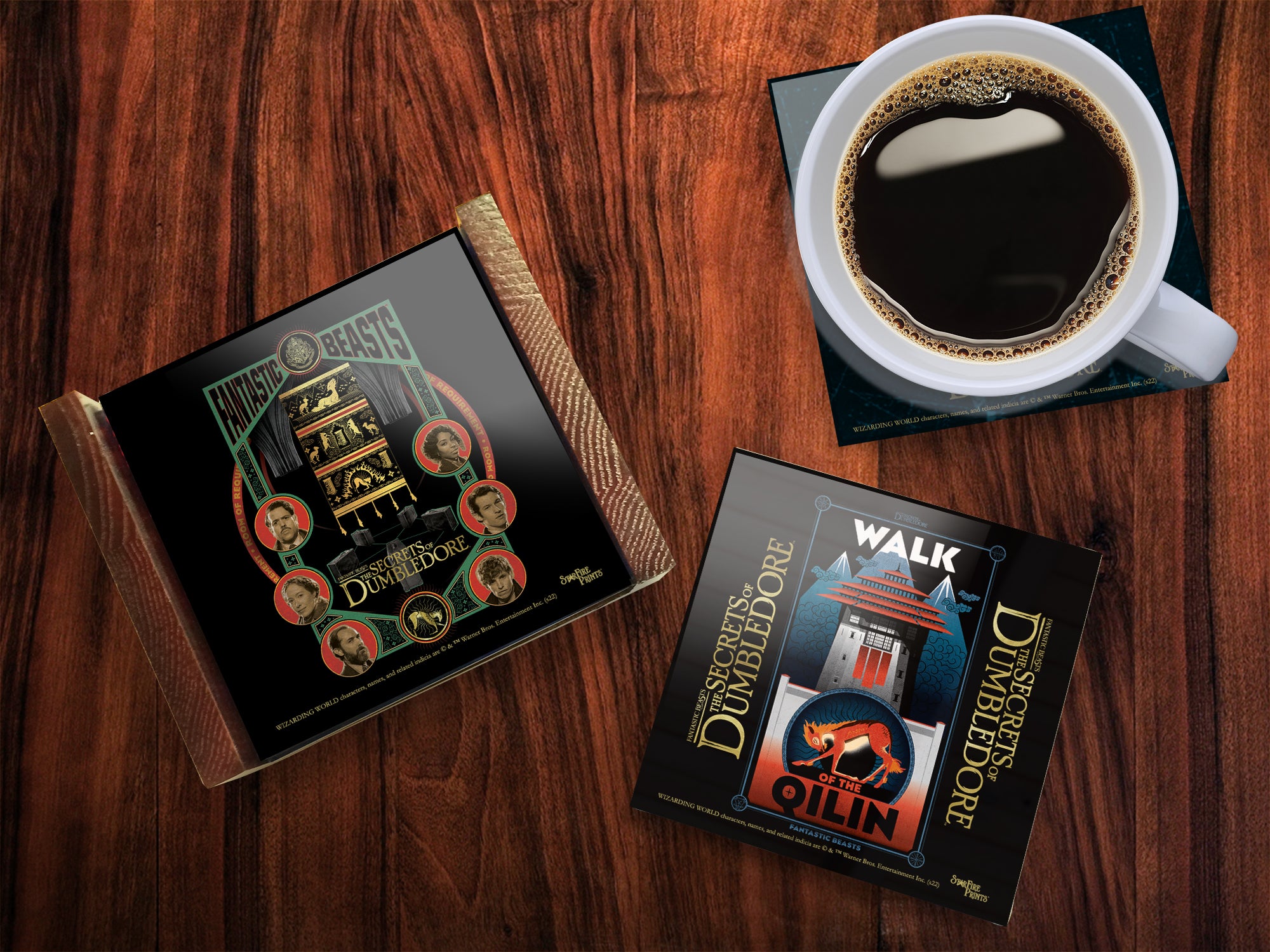Fantastic Beasts: The Secrets of Dumbledore (The Secrets of Dumbledore) StarFire Prints™ Glass Coaster Set of Four SPCSTR1255