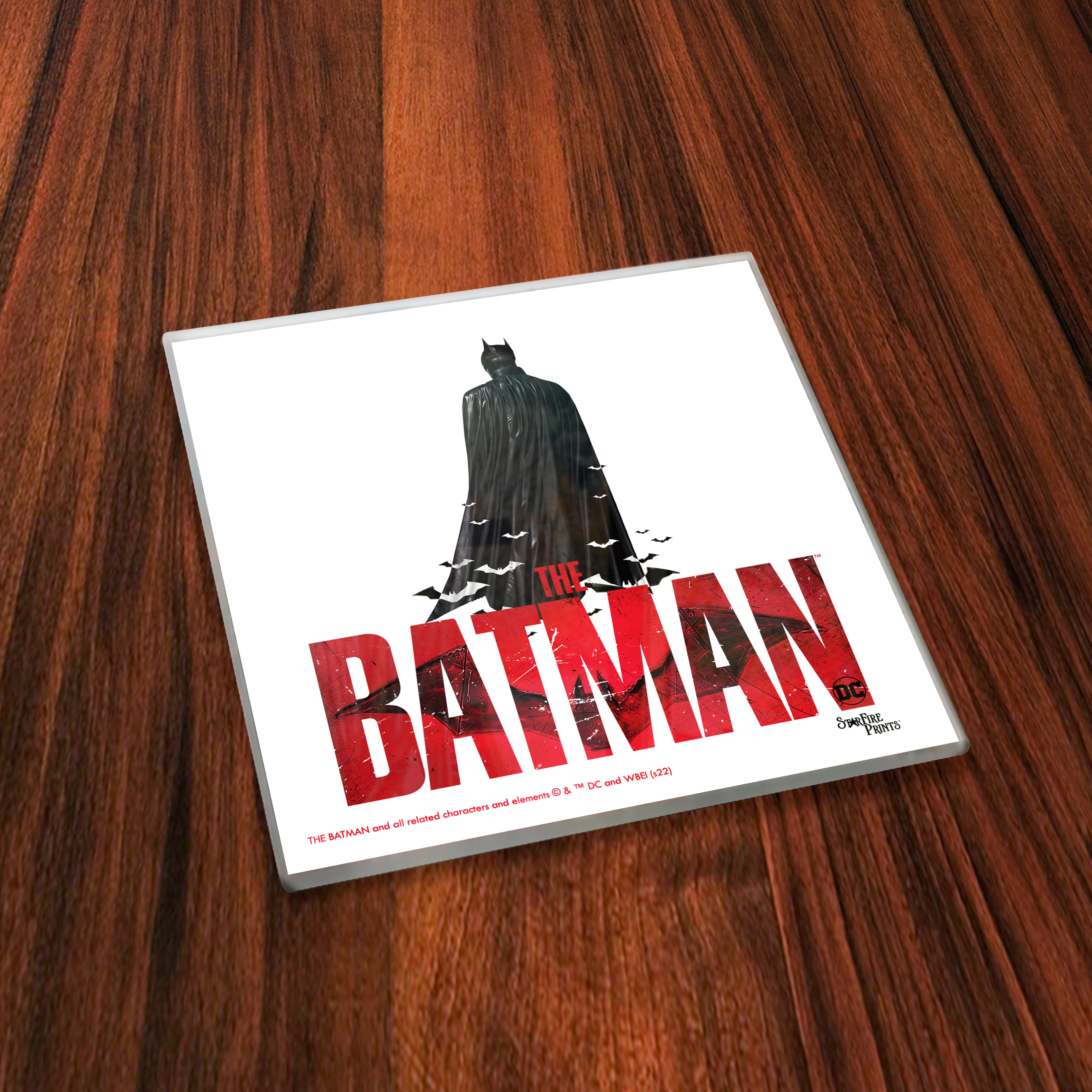 The Batman (Red Minimalistic) StarFire Prints™ Glass Coaster Print Set SPCSTR1256