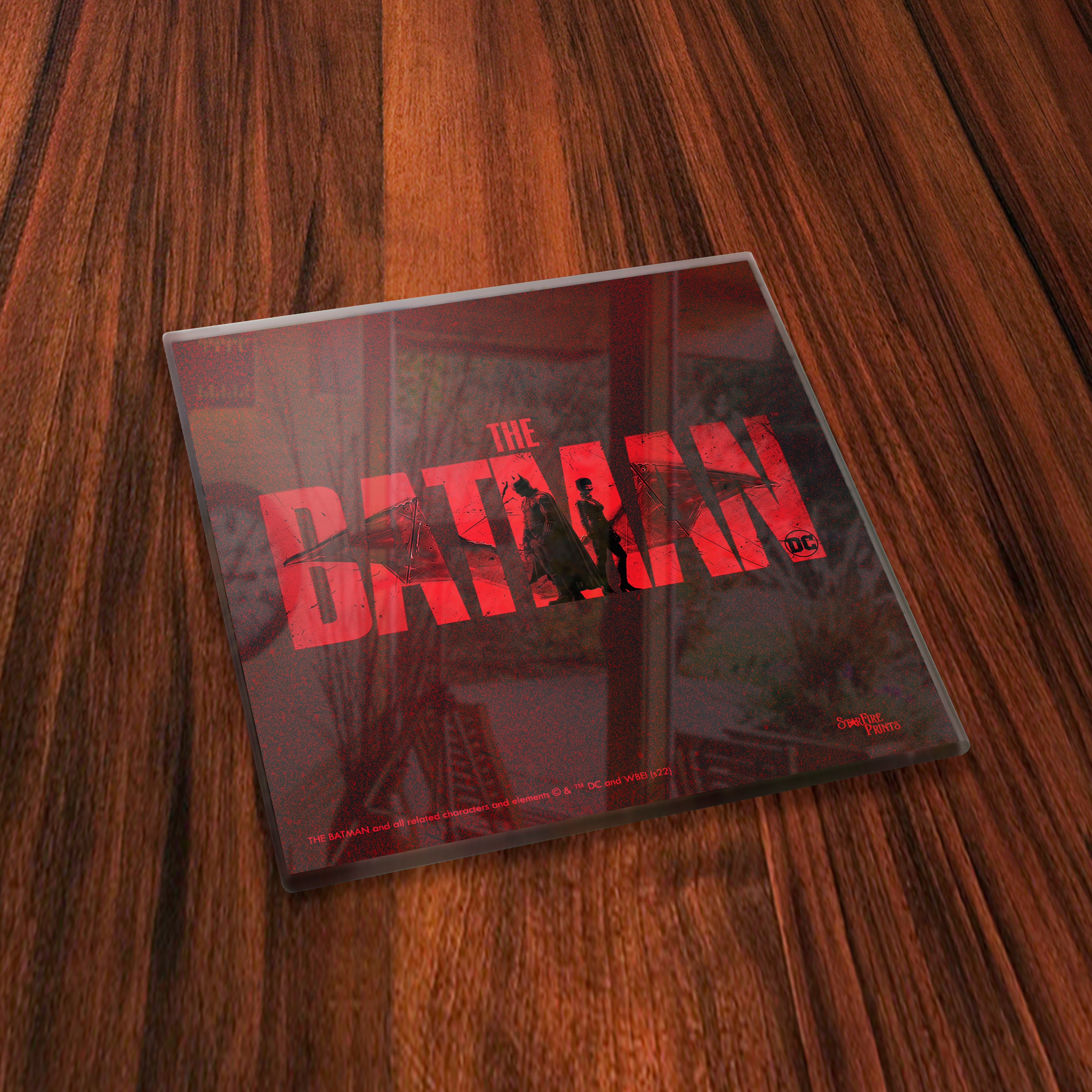 The Batman (Red Minimalistic) StarFire Prints™ Glass Coaster Print Set SPCSTR1256