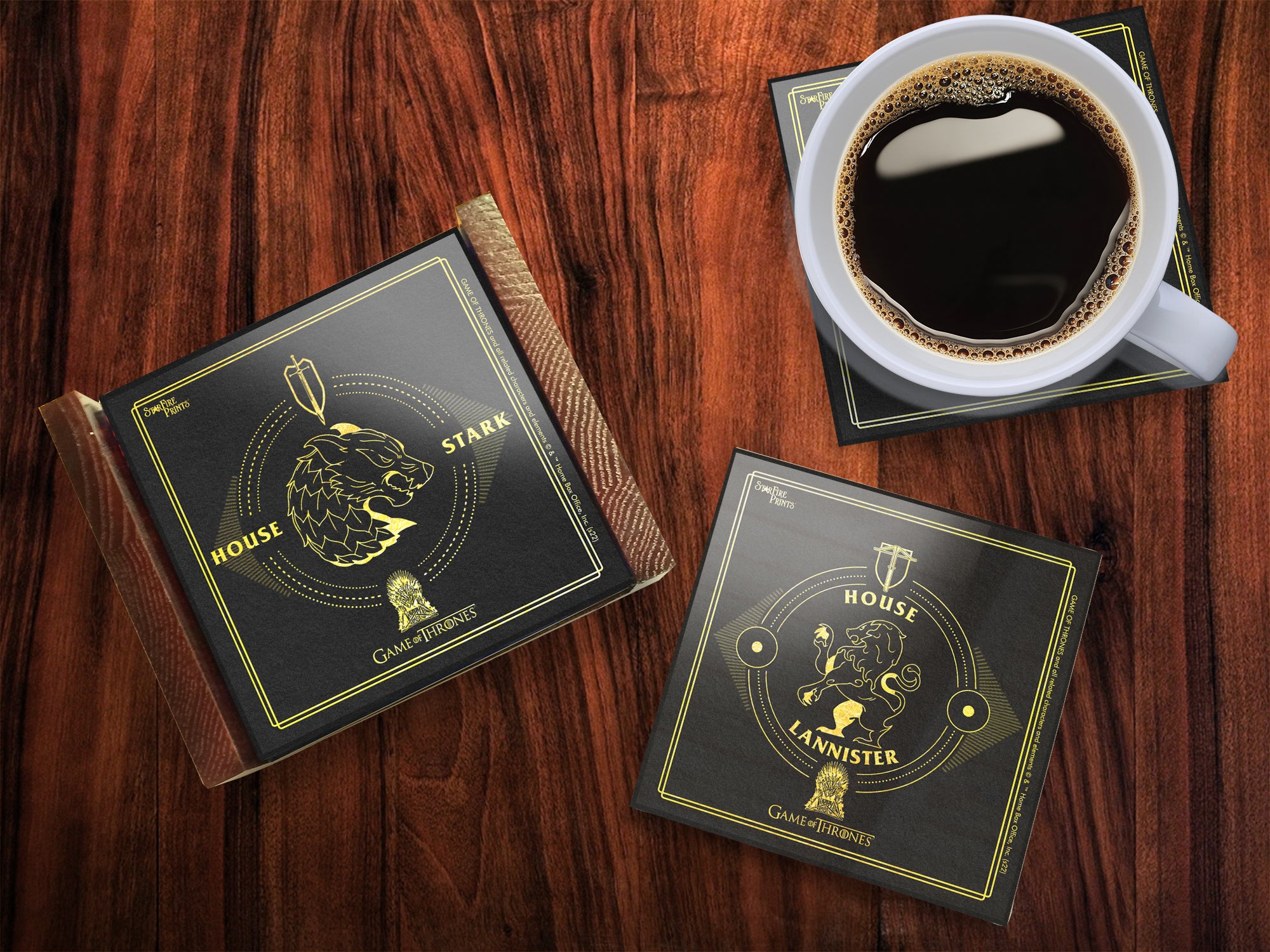 Game of Thrones (Gold Houses) StarFire Prints™ Glass Coaster Set of Four SPCSTR1260