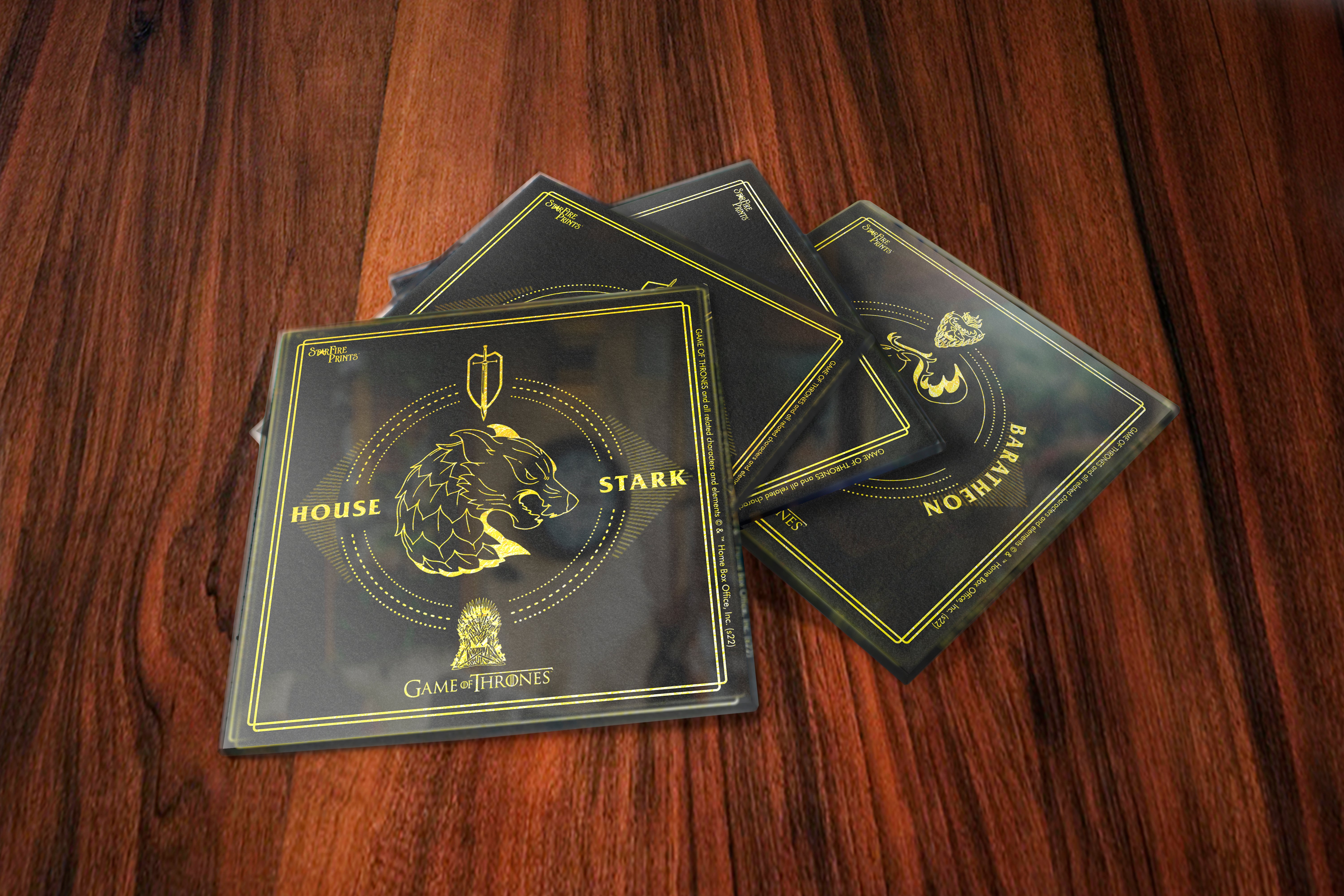 Game of Thrones (Gold Houses) StarFire Prints™ Glass Coaster Set of Four SPCSTR1260