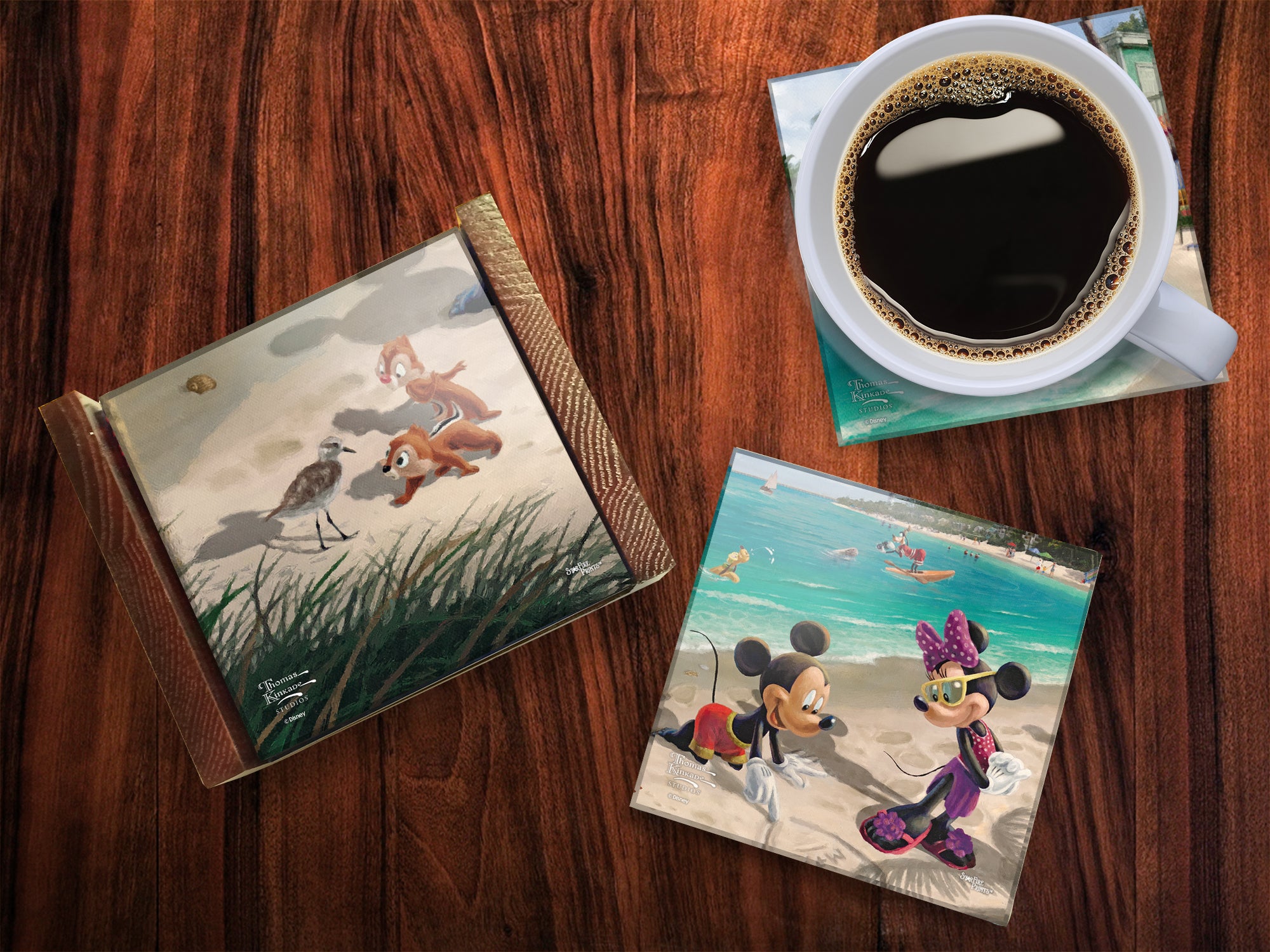 Disney (Mickey and Minnie Mouse in Florida) StarFire Prints™ Glass Coaster Set of Four SPCSTR1264