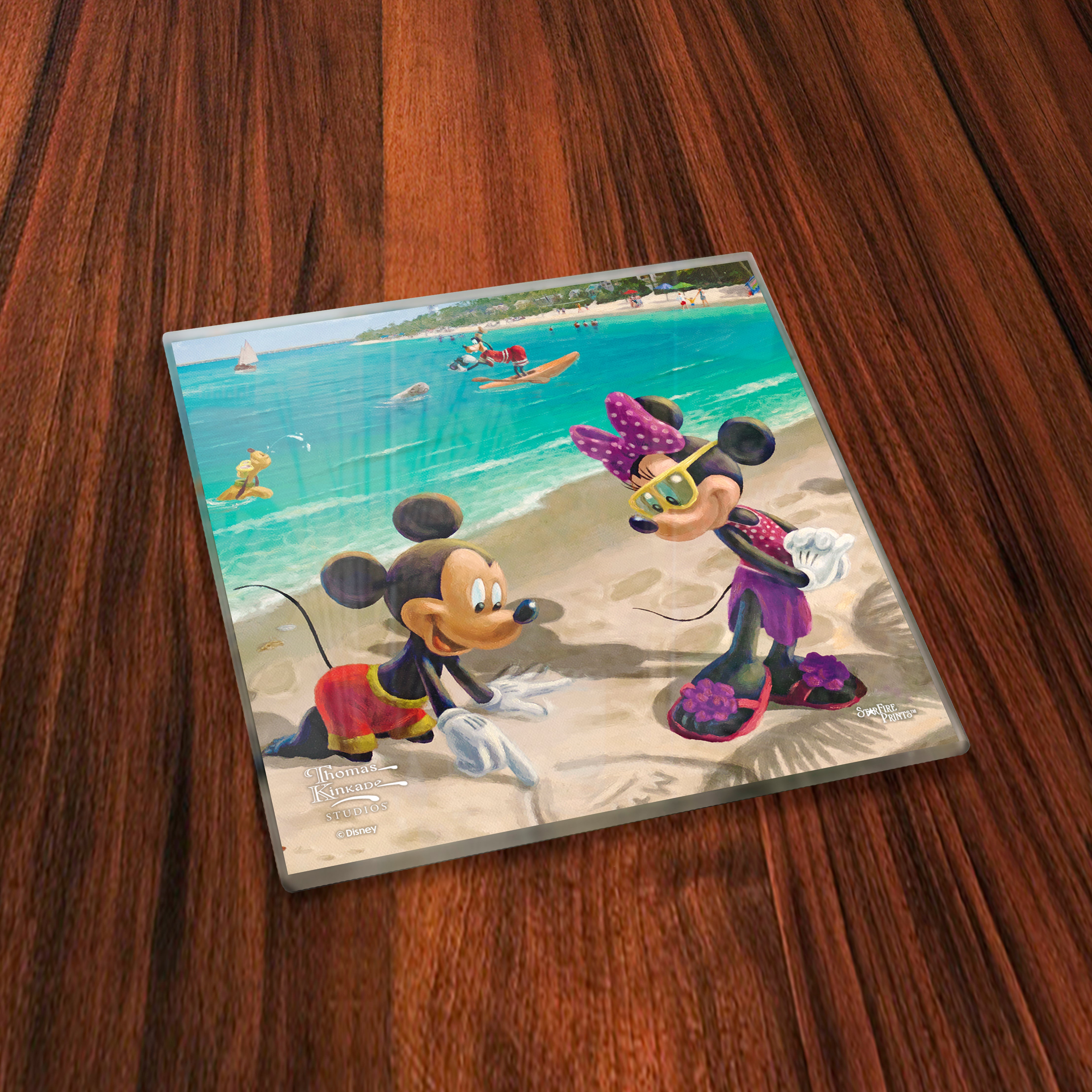 Disney (Mickey and Minnie Mouse in Florida) StarFire Prints™ Glass Coaster Set of Four SPCSTR1264