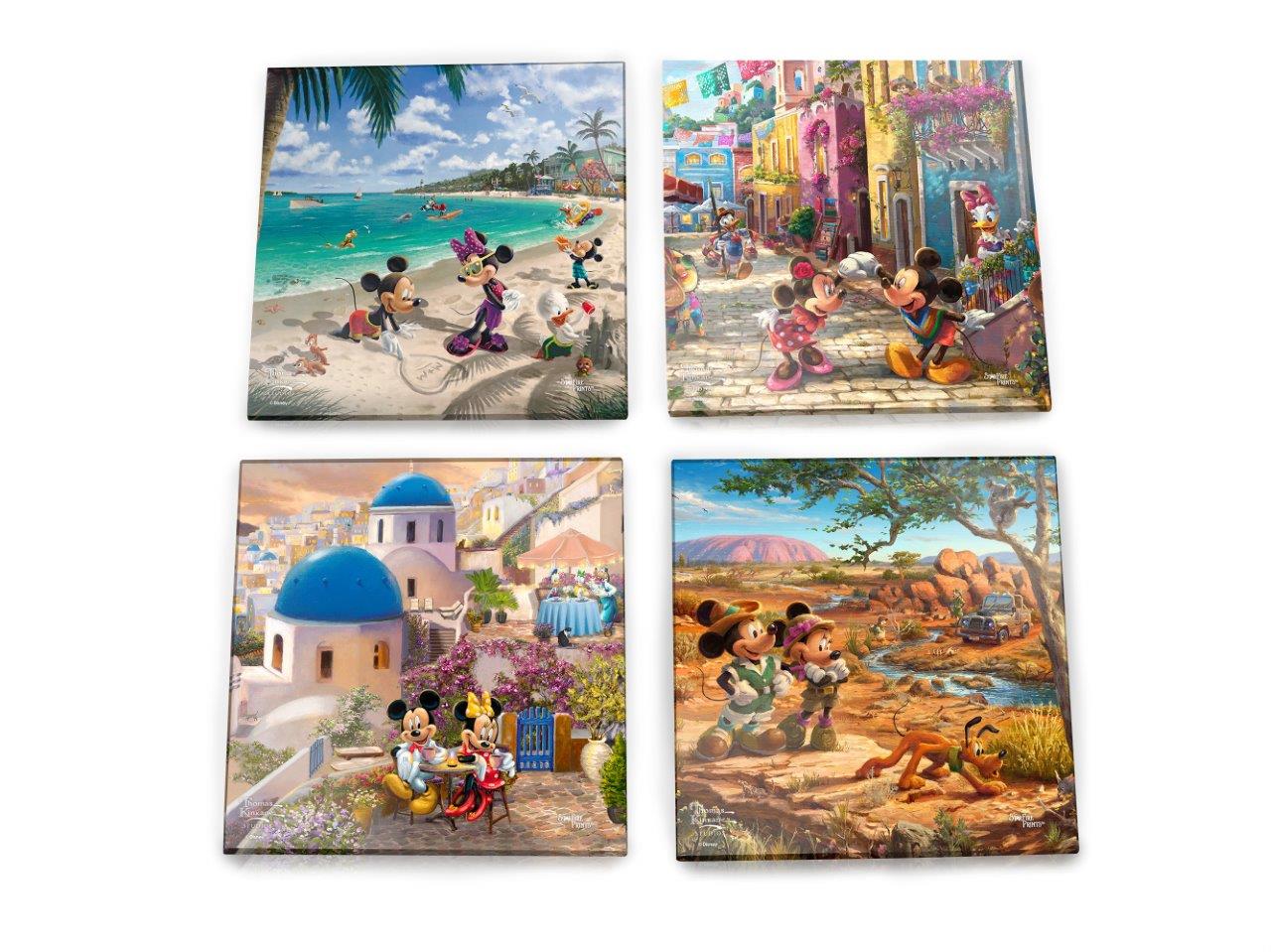 Disney (Mickey and Minnie Mouse Tourists II) StarFire Prints™ Glass Coaster Set of Four SPCSTR1265