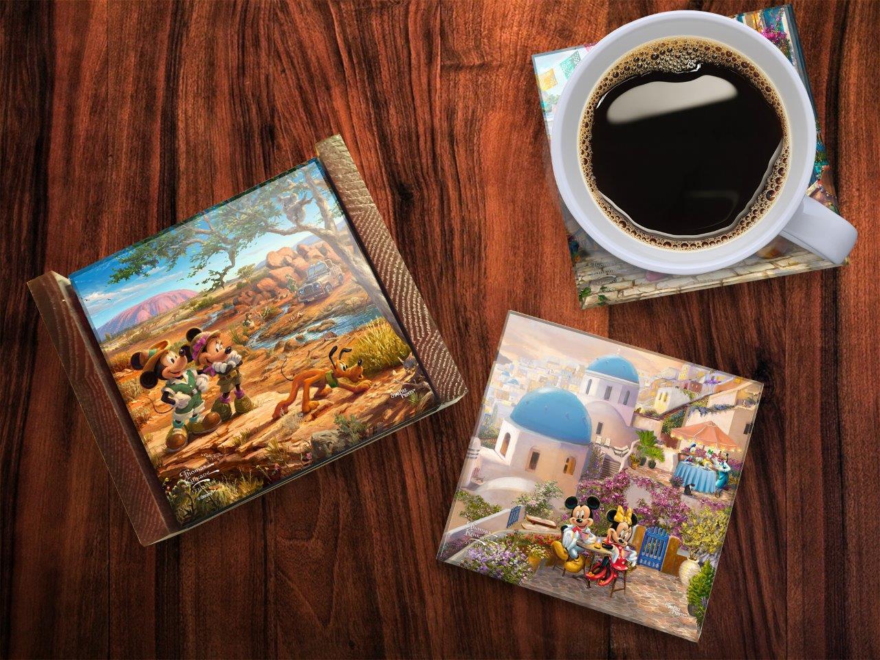 Disney (Mickey and Minnie Mouse Tourists II) StarFire Prints™ Glass Coaster Set of Four SPCSTR1265