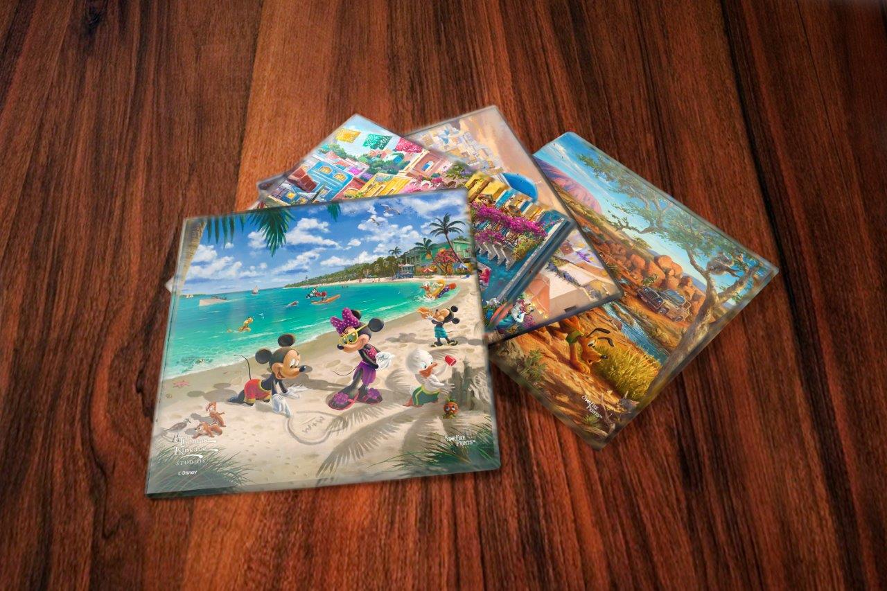 Disney (Mickey and Minnie Mouse Tourists II) StarFire Prints™ Glass Coaster Set of Four SPCSTR1265