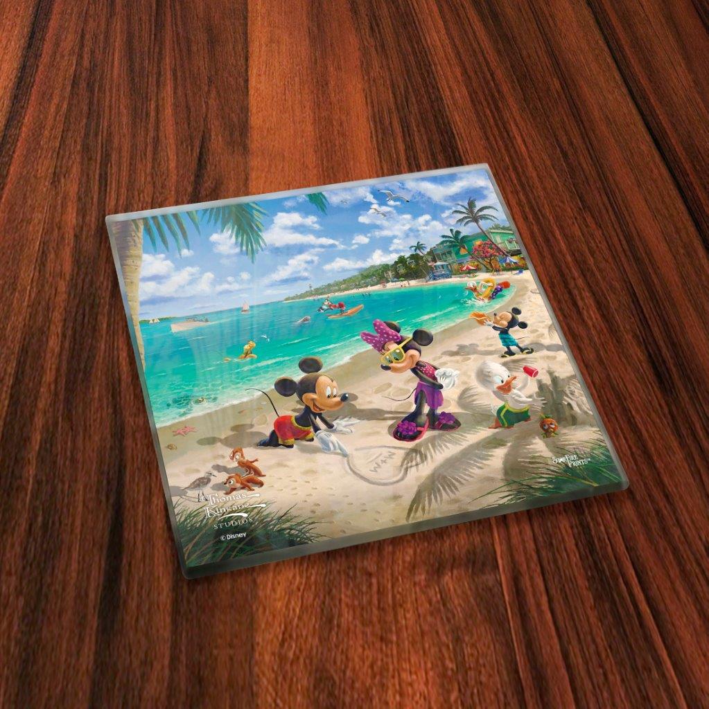Disney (Mickey and Minnie Mouse Tourists II) StarFire Prints™ Glass Coaster Set of Four SPCSTR1265