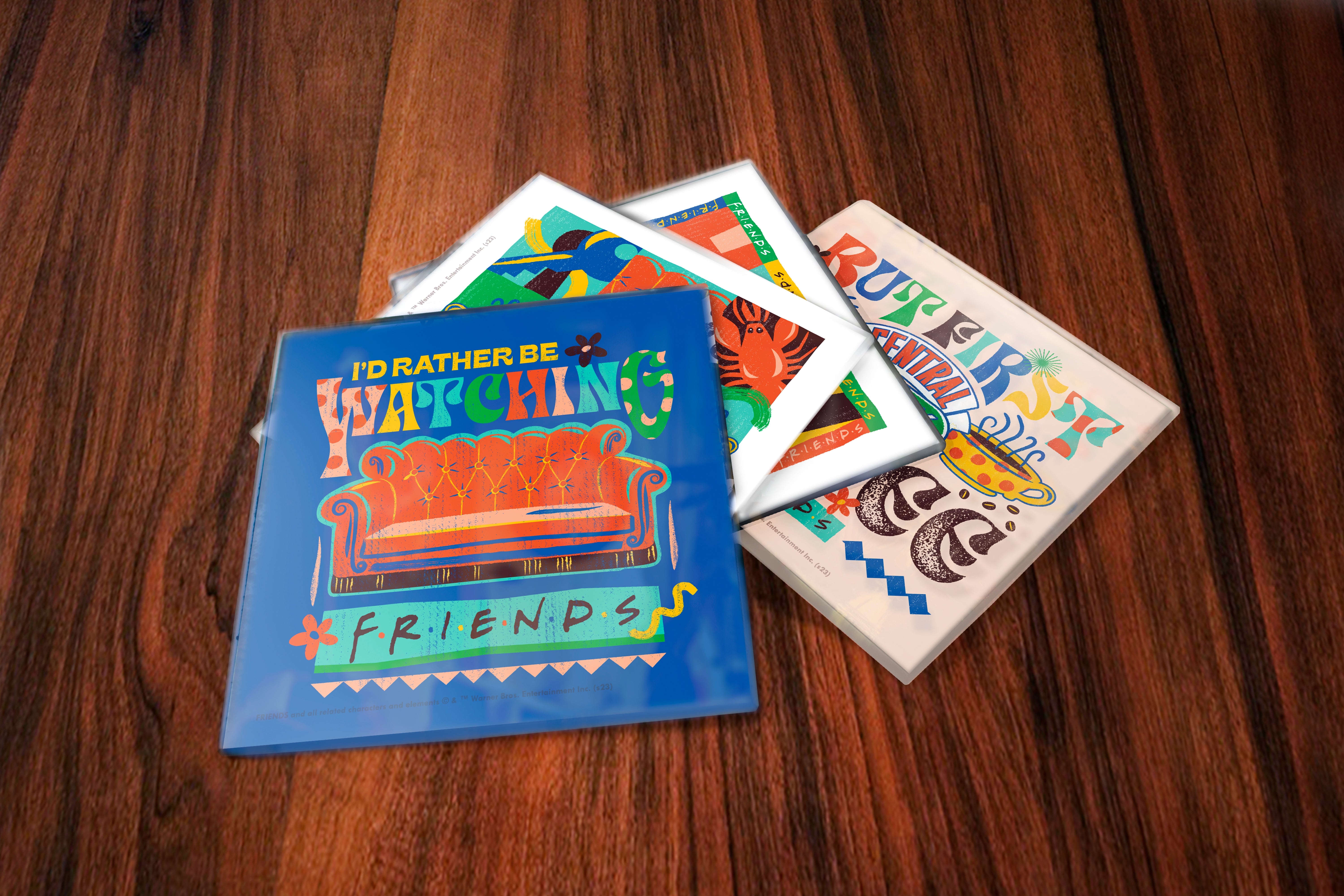 Friends: The Television Show (Vibrant Friendship) Starfire Prints™ Glass Coaster Set SPCSTR1305