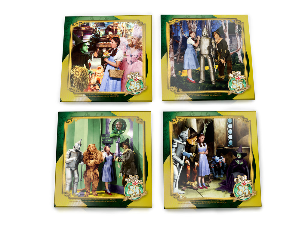 The Wizard of Oz 85th Anniversary (Iconic Scenes) Starfire Prints Glass Coaster Set SPCSTR1313