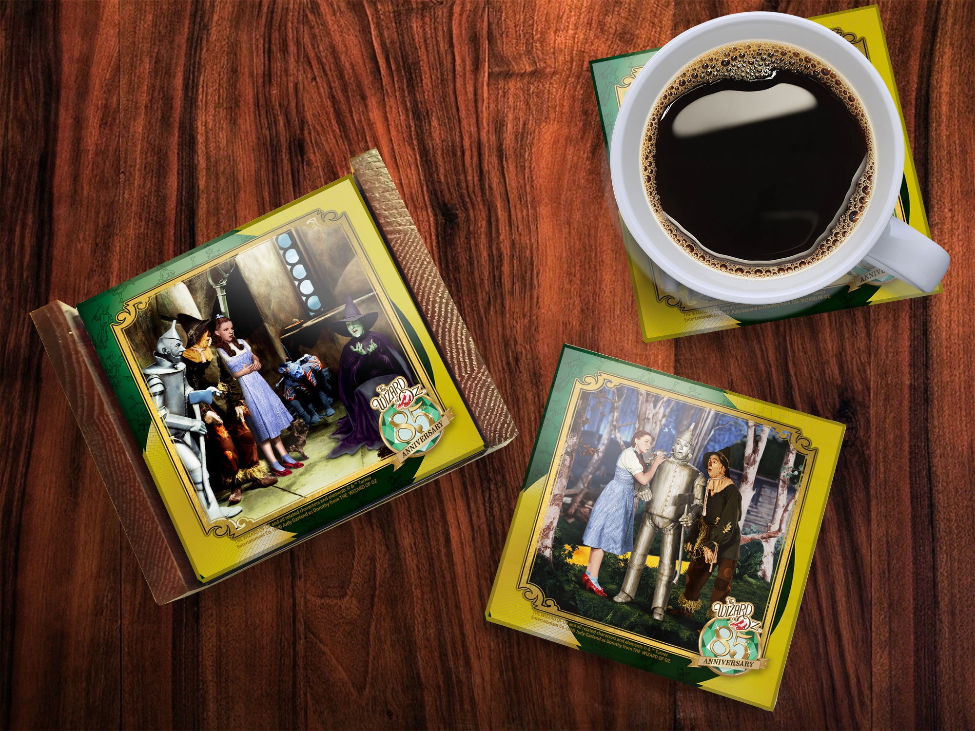The Wizard of Oz 85th Anniversary (Iconic Scenes) Starfire Prints Glass Coaster Set SPCSTR1313