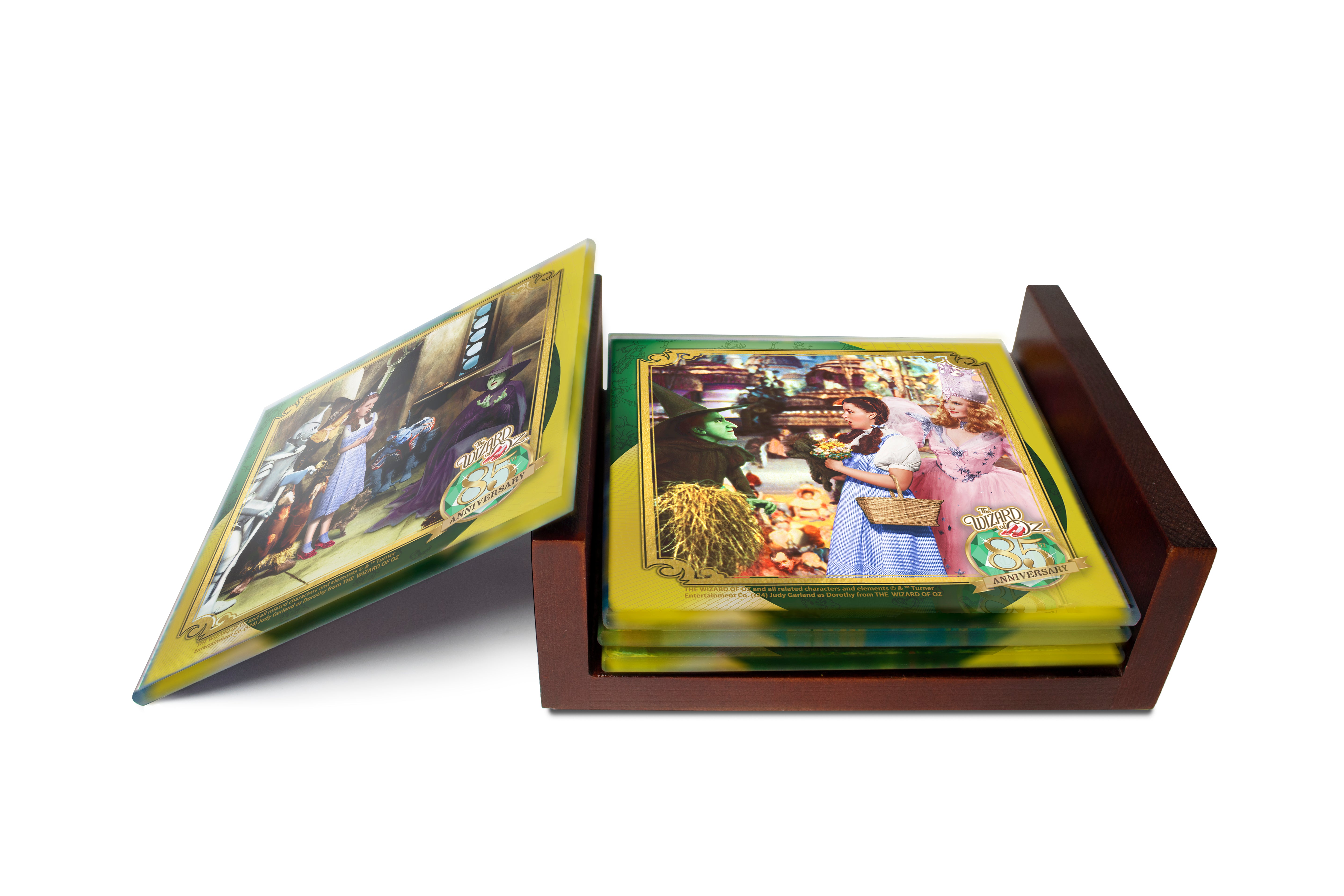 The Wizard of Oz 85th Anniversary (Iconic Scenes) Starfire Prints Glass Coaster Set SPCSTR1313