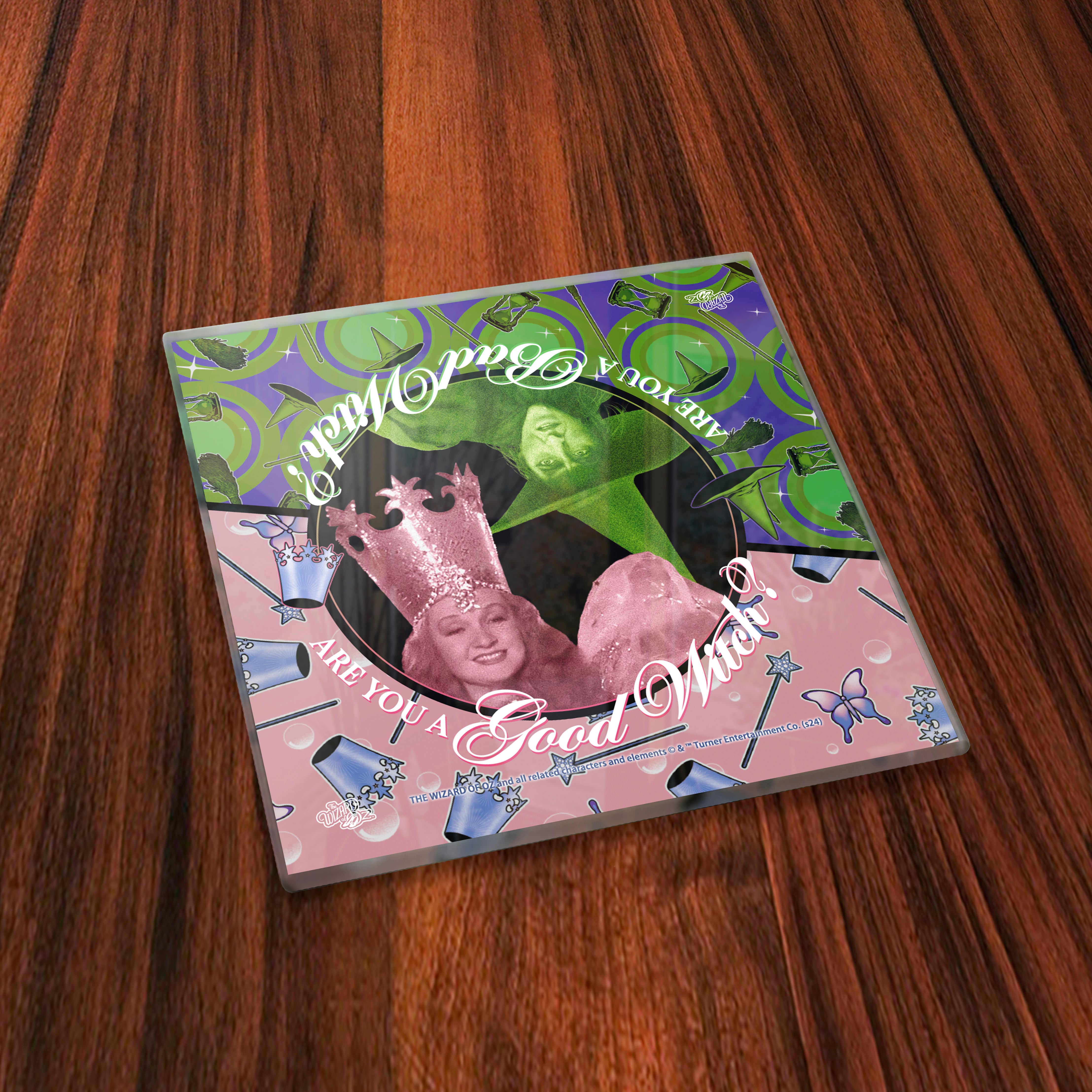 The Wizard of Oz (Good Witch V Bad Witch) Starfire Prints Glass Coaster Set SPCSTR1314