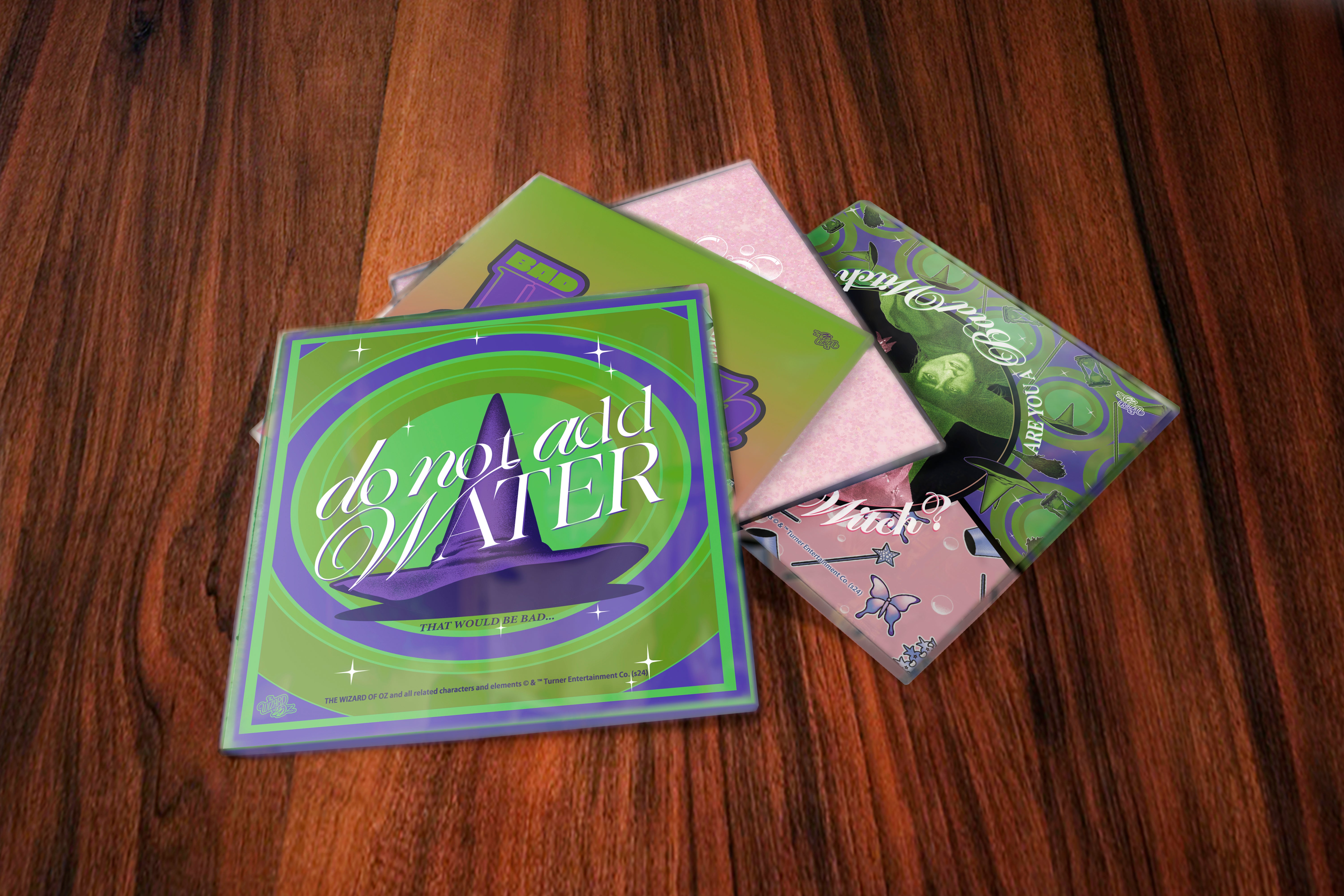 The Wizard of Oz (Good Witch V Bad Witch) Starfire Prints Glass Coaster Set SPCSTR1314