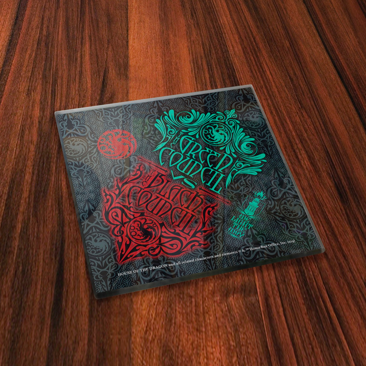 House of the Dragon (Black Vs Green) StarFire Prints™ Glass Coaster Set of Four SPCSTR1320