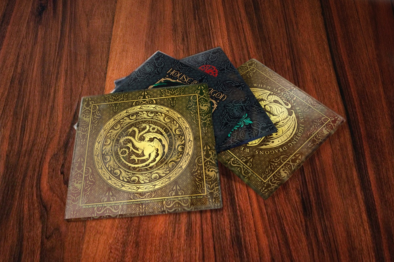 House of the Dragon (Black Vs Green) StarFire Prints™ Glass Coaster Set of Four SPCSTR1320